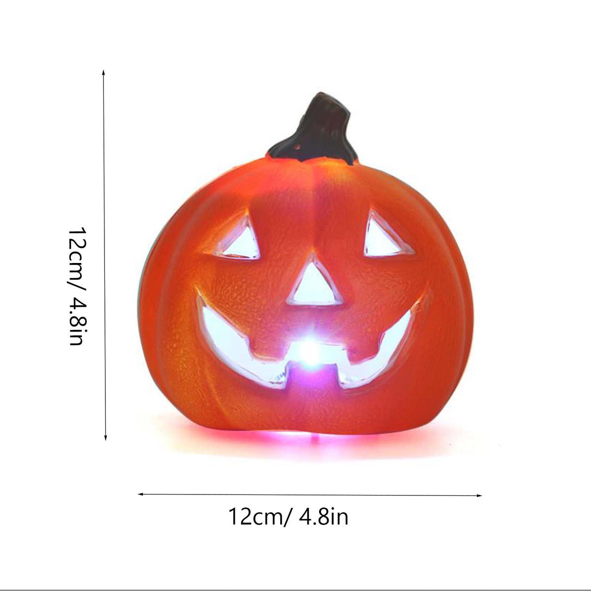 1 Pack Light up Halloween Jack-o'-Lantern Decorative Pumpkin Plastic Halloween Decorations Props-Home Decor-Halloween