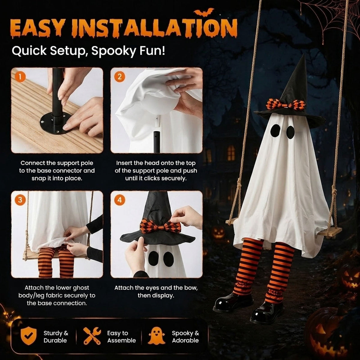 Fuebueo Realistic Halloween Skeleton Decorations with Eyes Lights - Scary Groundbreaker Skull Stakes for Indoor Outdoor Haunted, Yard, and Garden Party Decor
