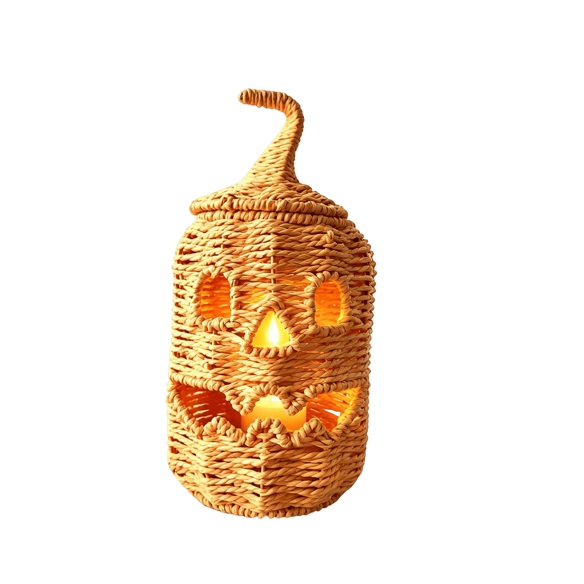 Handwoven Pumpkin Lantern, Rustic Vintage Halloween Decor, 28cm Woven Pumpkin Lantern Without LED Candle Light, Pumpkin Ornament for Mantel Doorstep Halloween Party Decorations