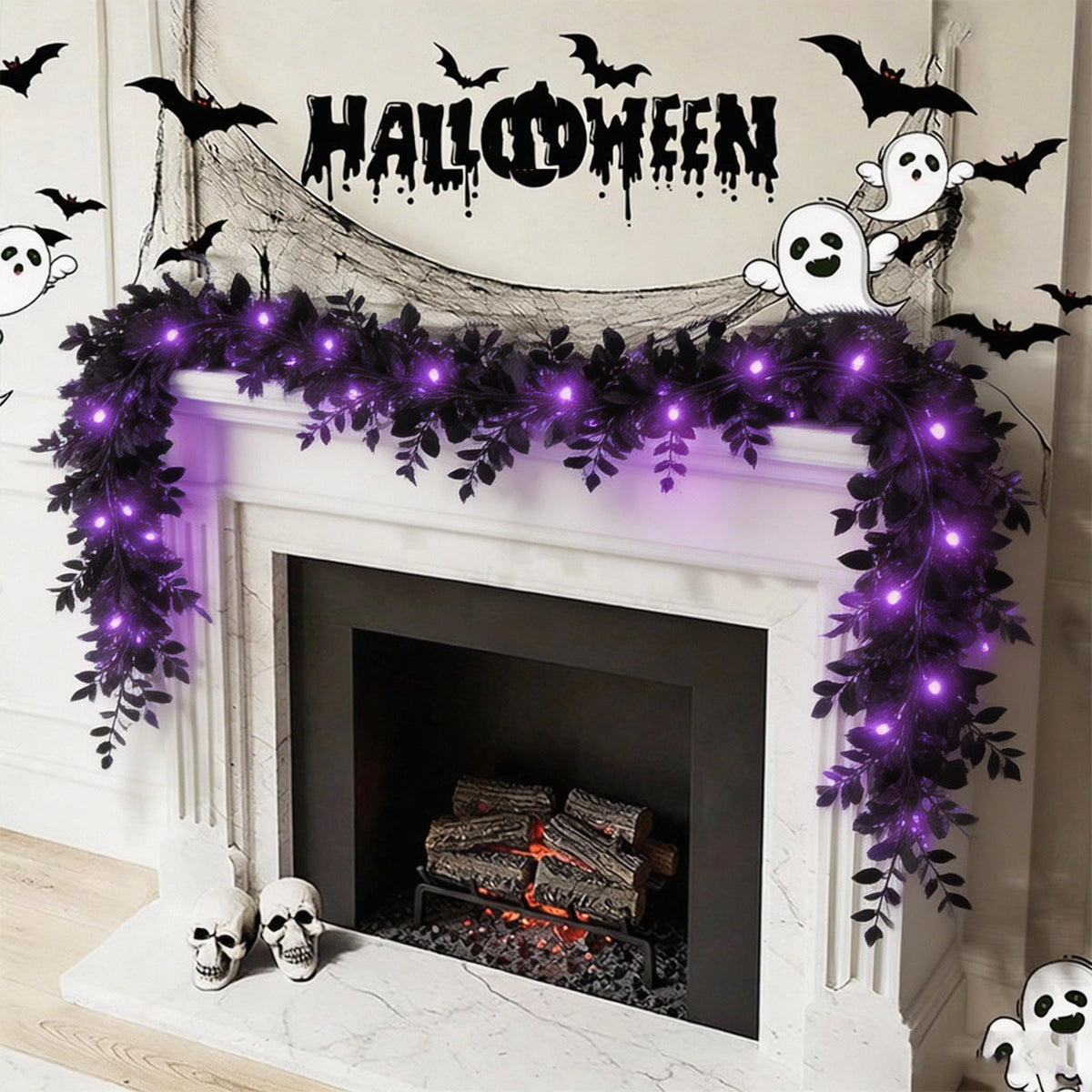 yulier Artificial Garland 70.86 inch Spring Garland with Flowers, Faux Vines Floral Hanging Garland for Holiday Wedding Spring Home Party Window Door Fireplace Table Indoor Outdoor Decor