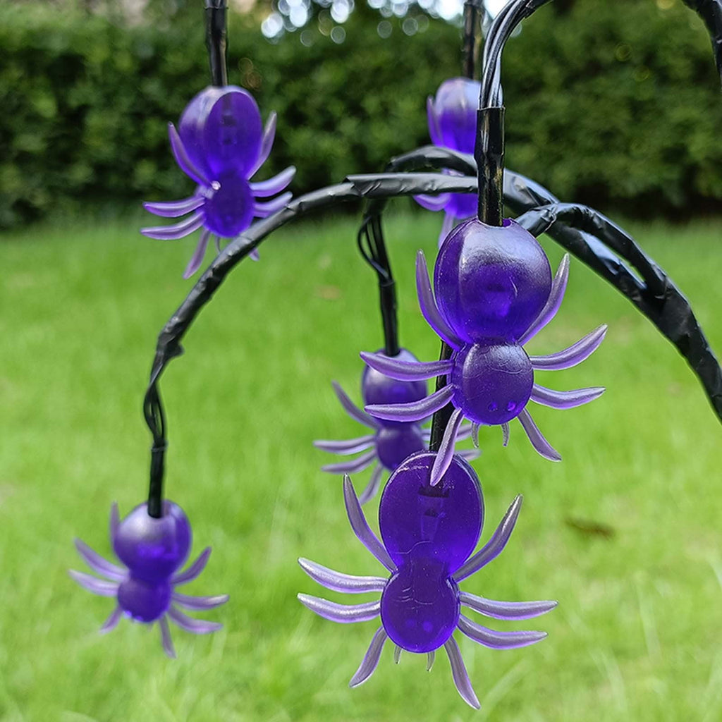 Uandlove Halloween Decorations,Halloween Decoration Tree Lights Solar Powered-Tree Lights Spider