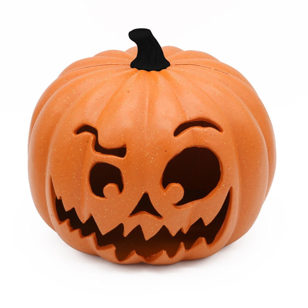 SRUILUO Halloween Light up Jack-O-Lantern, Fall Thanksgiving Pumpkin Light Decorations, Pumpkin Prop with LED Light, Halloween Tabletop Decorations Props for Indoor Outdoor Decor (No Battery)