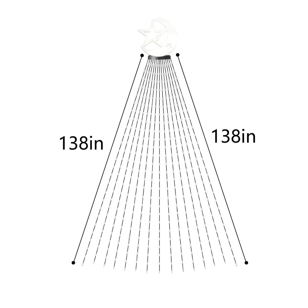 AYktou Christmas Tree Lights 6.56ft 16 Lines LED Waterfall Lights Waterproof Xmas Tree Topper Lights with Remote and USB Powered Christmas Lights for Halloween Xmas Year Holiday,Colorful