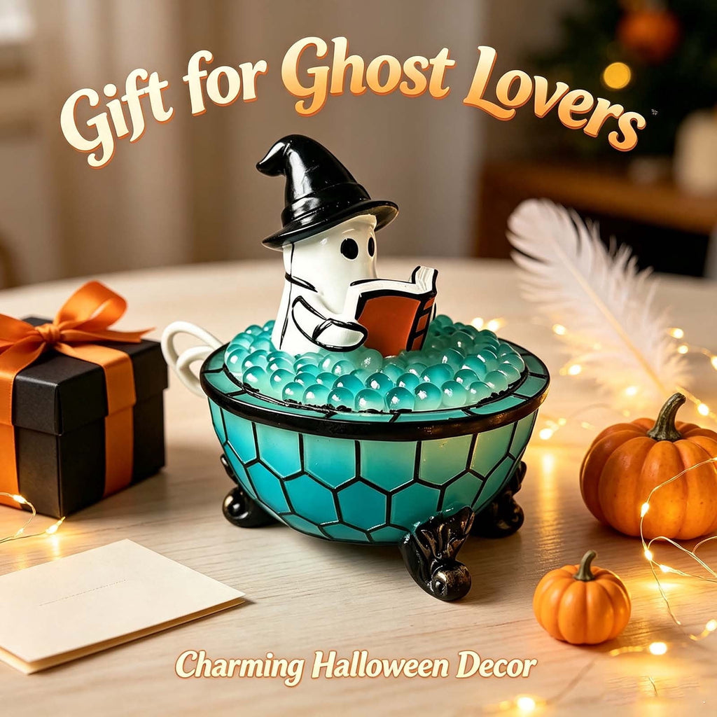 Diceymbol 11.81 Inch Halloween Ghost Night Light, Witch Hat Ghost Lamp with Jack O Lantern, Halloween Decorations Indoor for Table Mantel Party Decor