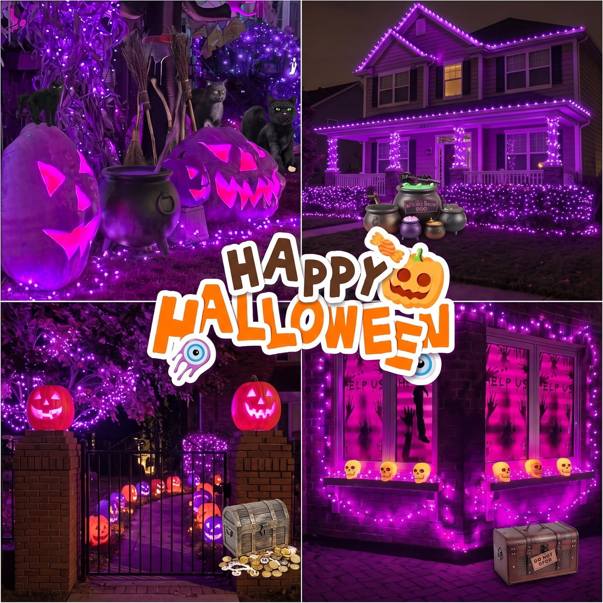 VOLIVO Halloween String Lights, 33FT Incandescent Mini Lights, with 100 Count Orange Waterproof Bulbs, for Home, Party, Yard, Christmas Tree, Indoor and Outdoor Decorations