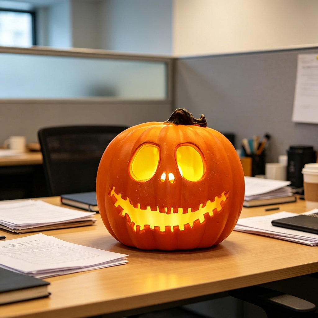 Large LED Lighted Pumpkin Decoration for Outdoor Yard Porch Home, Plastic Halloween Pumpkin with Bright Illumination, Ideal for Storefronts, Malls, and Holiday Displays