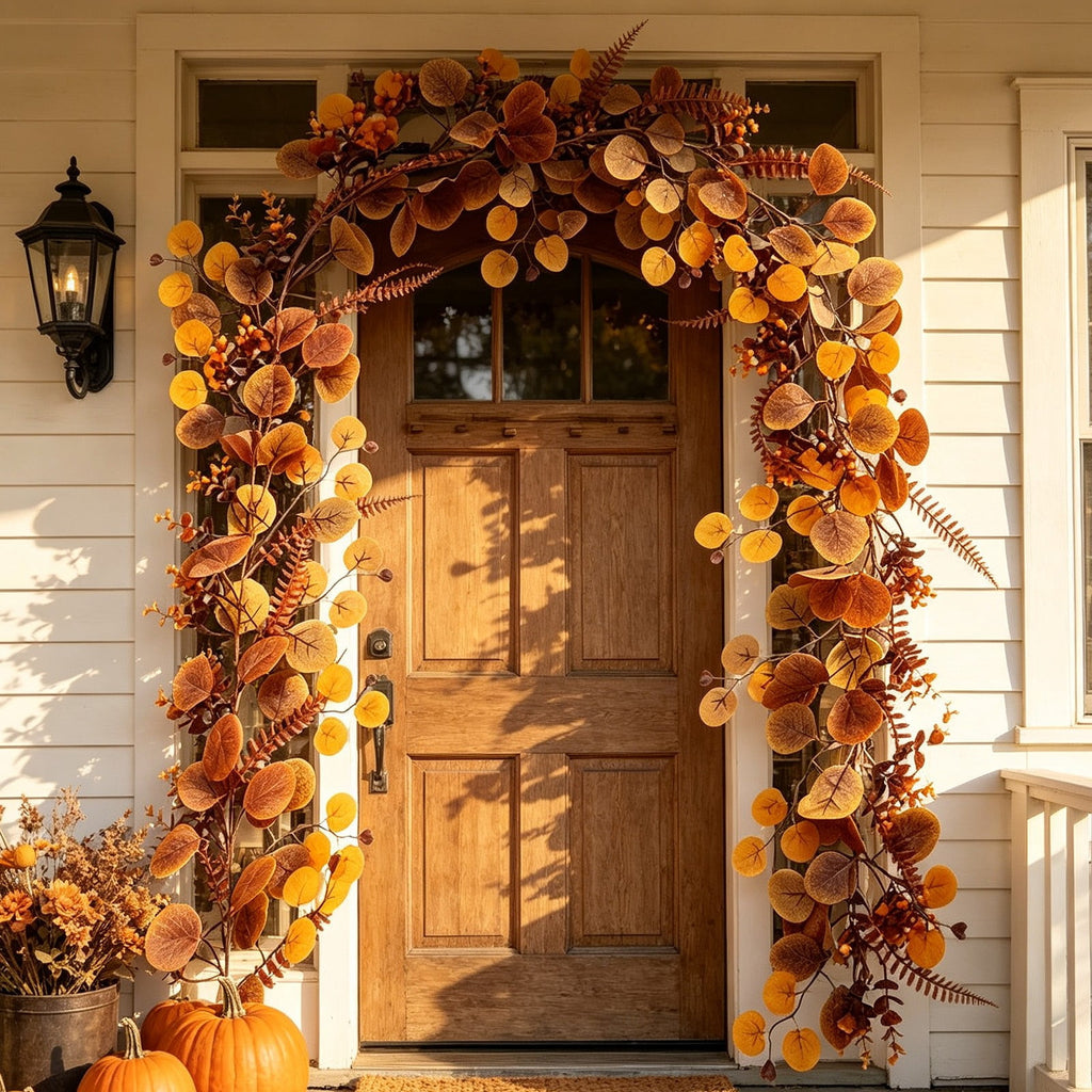 Fall Candle Ring,Artificial Maple Leaves Pumpkins Decorative Wreaths,Berry Wreath for Pillar Candle Holder,Candle Ring for Halloween Centerpieces and Farmhouse Table Decor,7.48 inch(Pink)