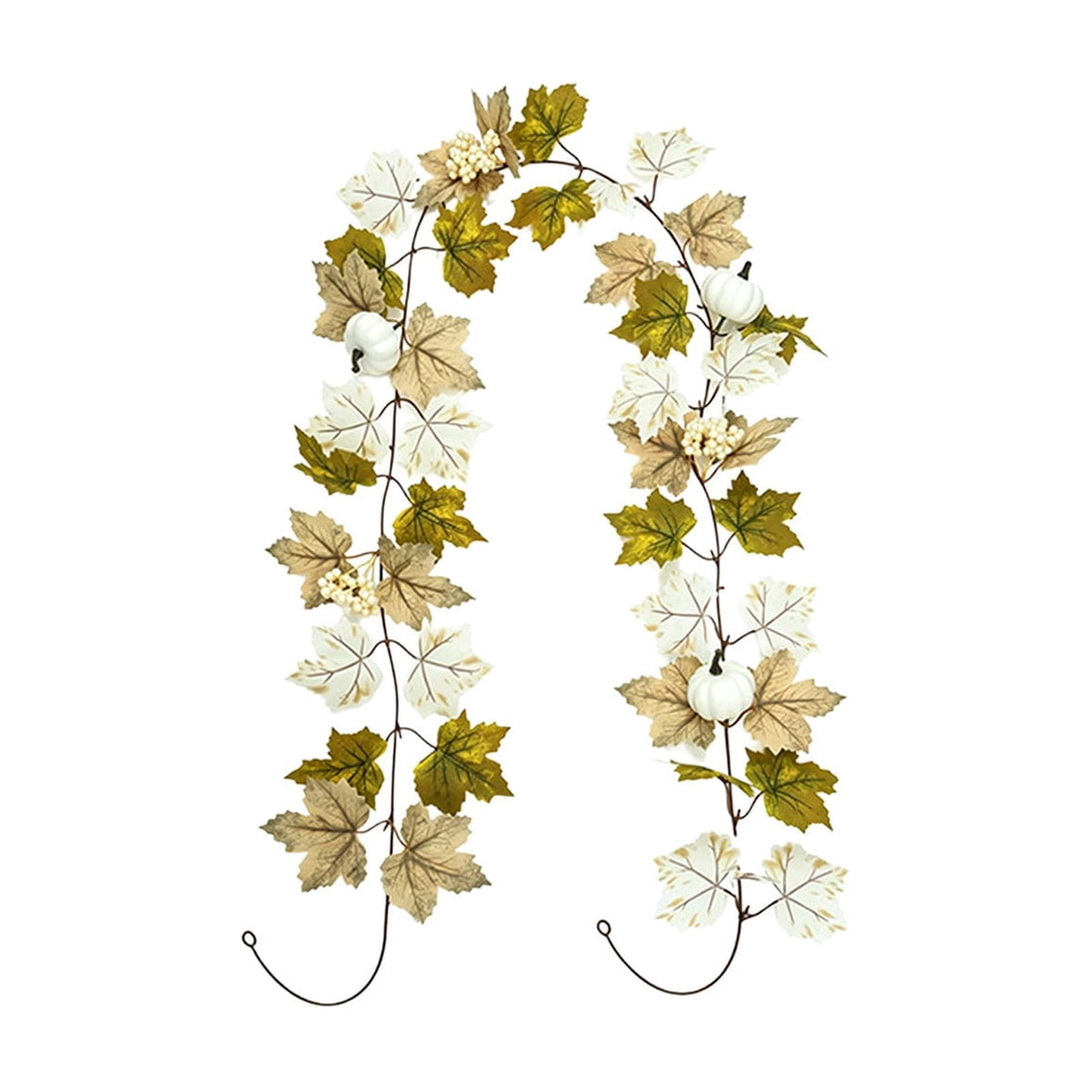 Fall Maple Leaf Front Door Wreath, Multicolor Plastic Seasonal Wreath for Halloween Thanksgiving Christmas Indoor Wall Fireplace Home Decor, 9.84 Inch