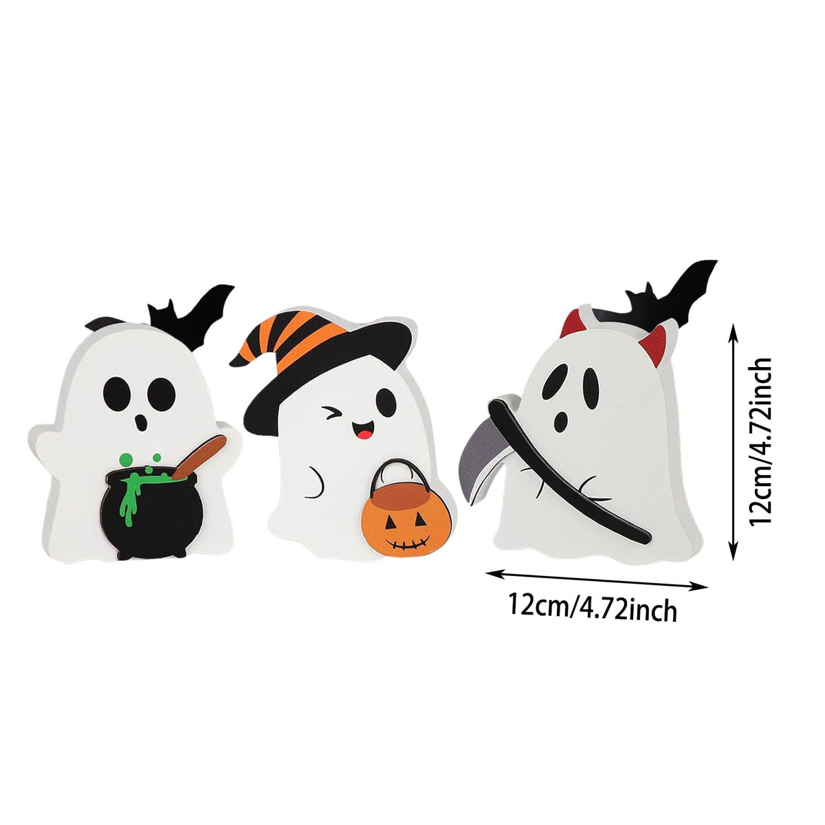Halloween Ghost Tissue Box Cover | 7.87 Inch Tissue Holder Organizer | Decorative Functional Desktop Accessory | Halloween Theme Home Decor | Resin Halloween Party Decoration