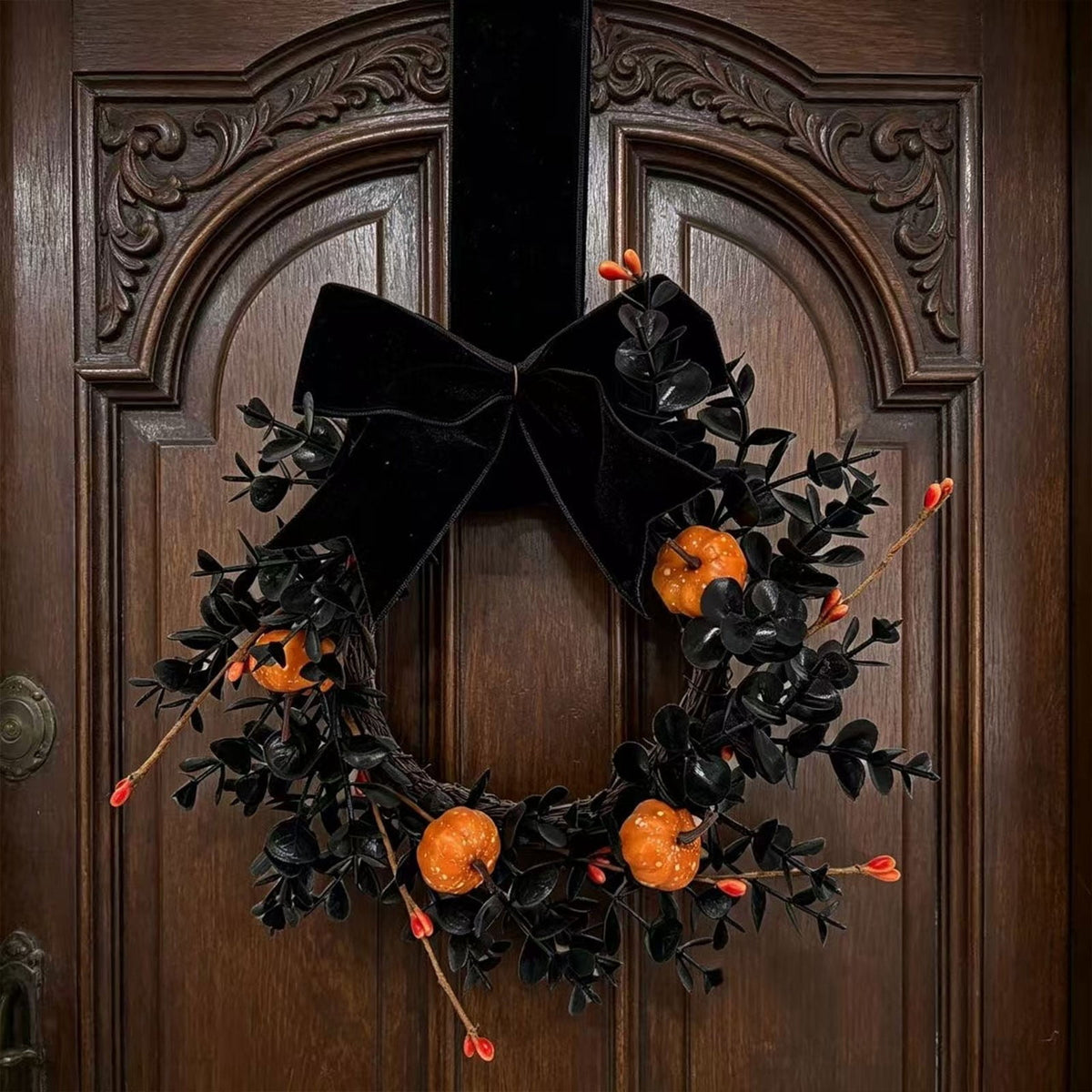 Fall Candle Ring,Artificial Maple Leaves Pumpkins Decorative Wreaths,Berry Wreath for Pillar Candle Holder,Candle Ring for Halloween Centerpieces and Farmhouse Table Decor,7.48 inch(Pink)