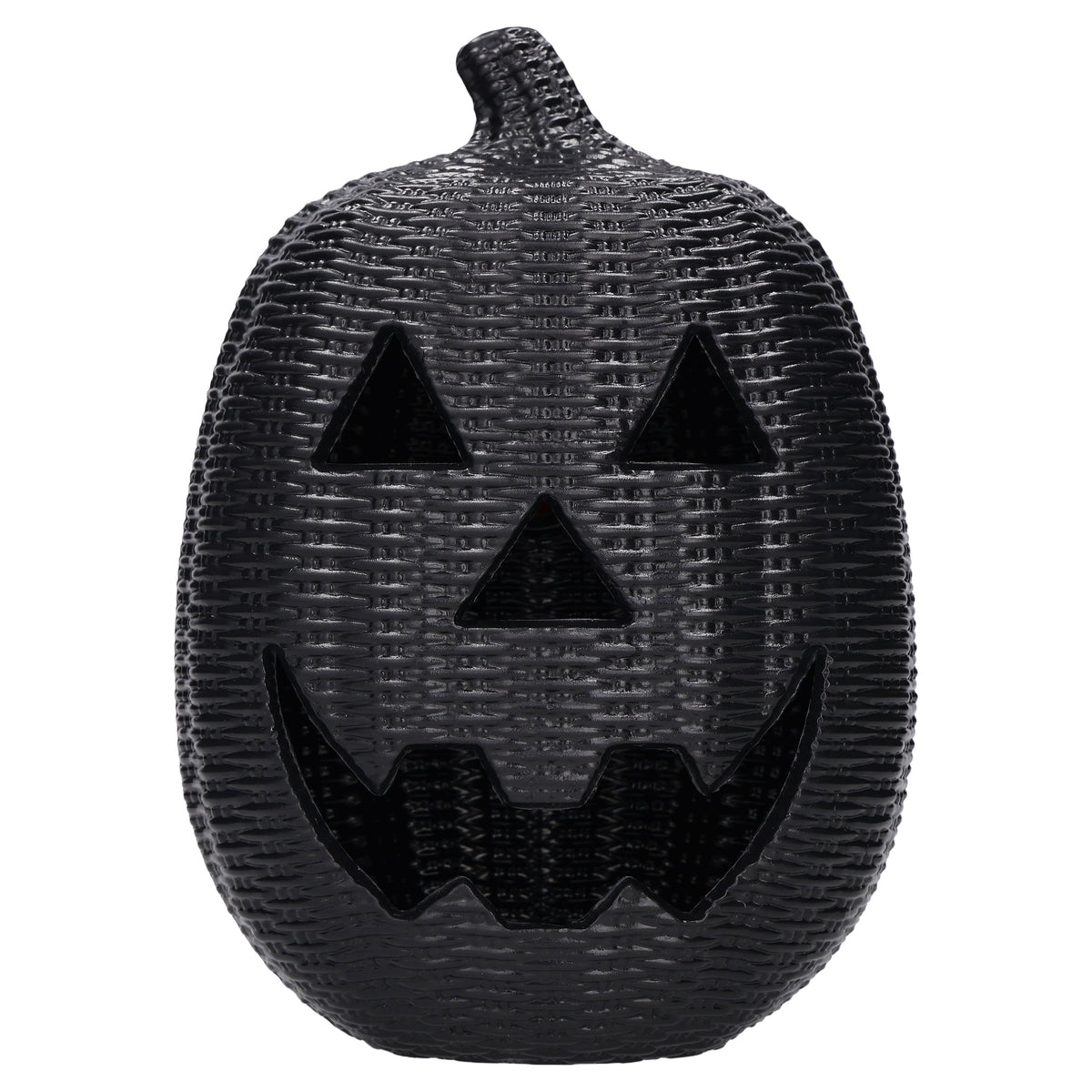 Light-Up Woven Jack-o'-Lantern Decoration, Black, 12", Halloween by Way To Celebrate