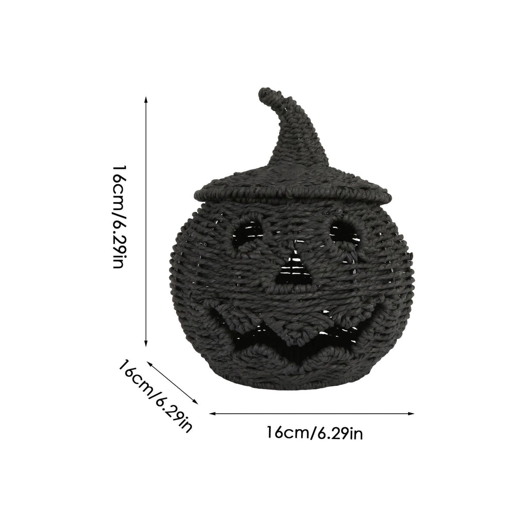 Handwoven Rattan Ghost Lantern with Witch Hat - 13.78 Inch White Wicker Ghost Decor, Light Up Halloween Decorations for Indoor Outdoor, Porch, Patio, Spooky Home Decor, Fall Harvest