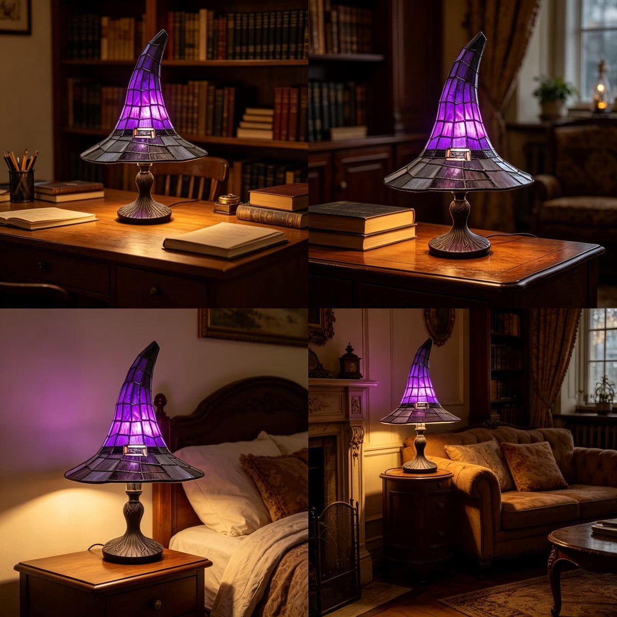 Halloween Pumpkin Night Light With Witch Hat Acrylic LED Tabletop Ornament, Spooky Glowing Figurine for Home Party Bedroom Holiday Decoration