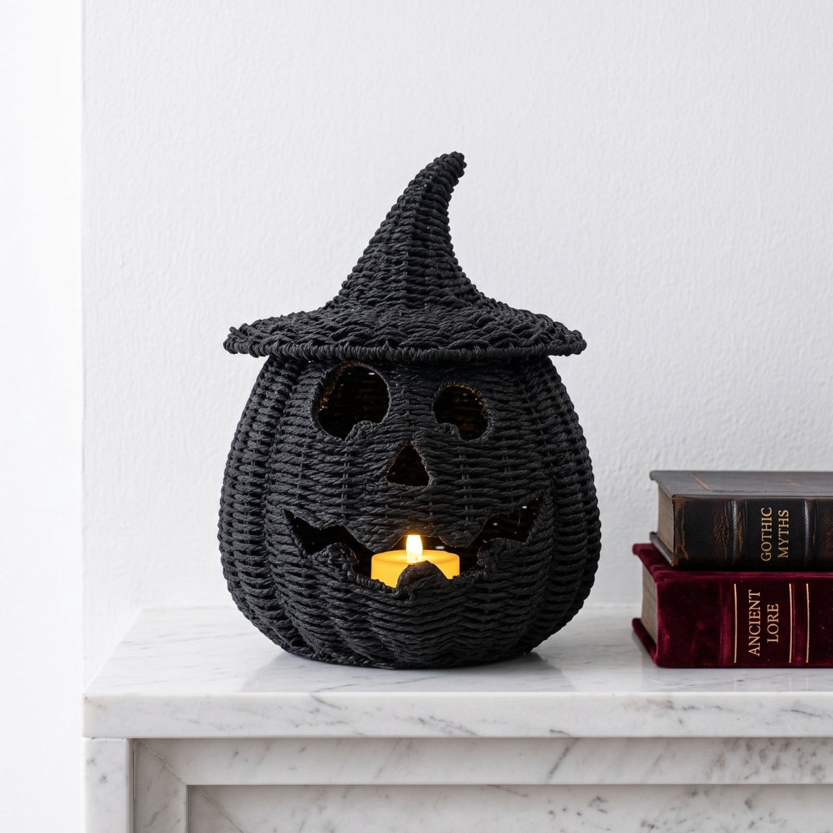 SCNOR Friendly Ghost Statue with Pumpkin Candy Bowl, 11.8 Inch Halloween Decoration for Outdoor Porch, Yard, Patio & Indoor