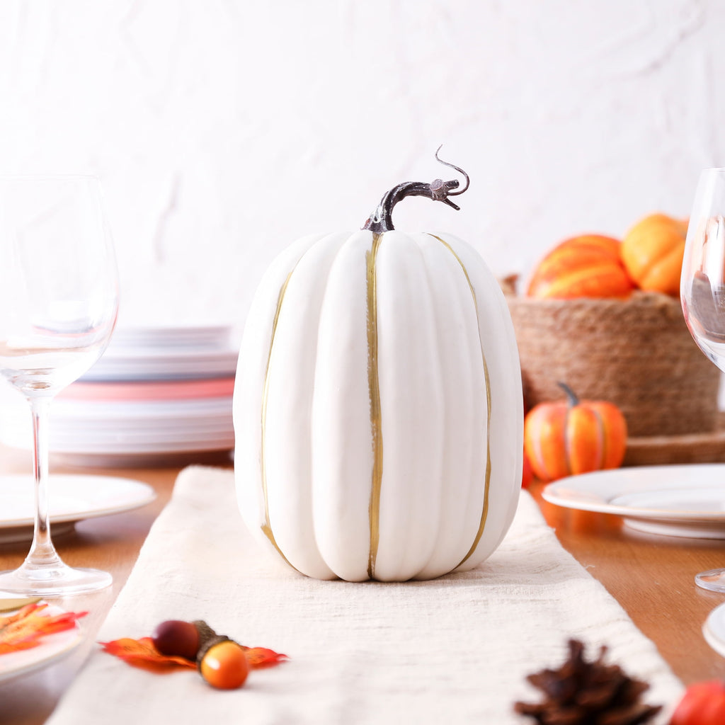 RUINIXCW 8 Inch Large Artificial Pumpkins Fall Decorations Thanksgiving Halloween Pumpkins Giant Fake Pumpkins Foam Pumpkins Autumn Harvest Home Decor