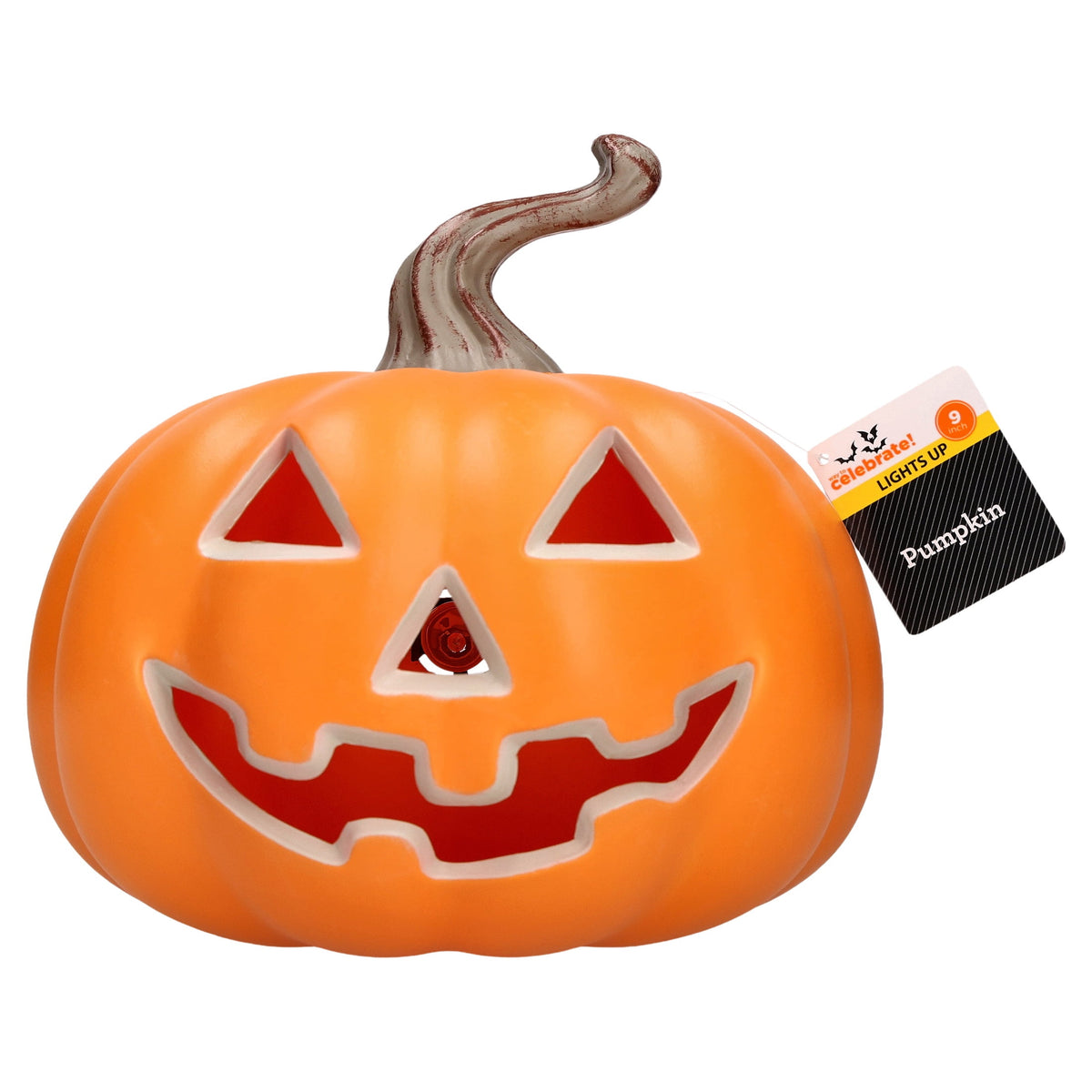 Light-Up Jack-o'-Lantern Decoration, Orange, 9", Halloween by Way To Celebrate