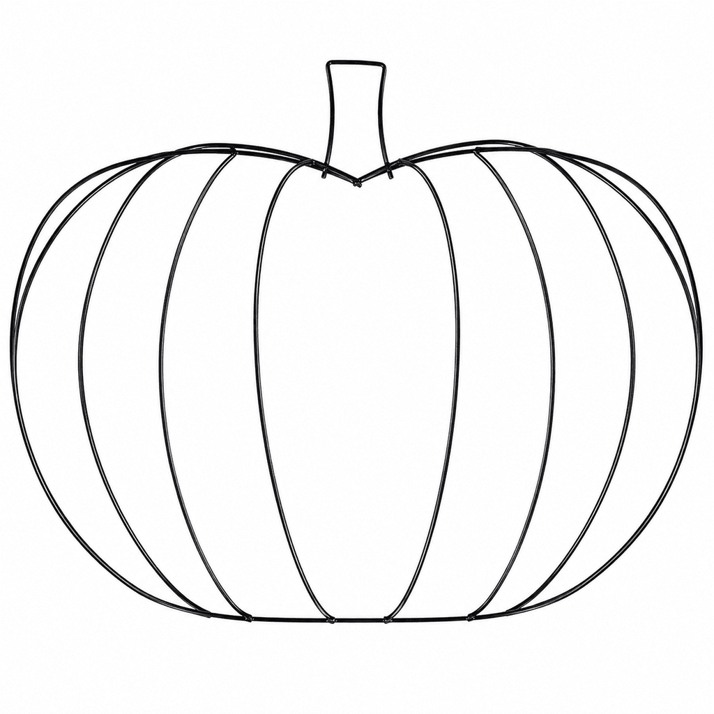 1Pc Wire Pumpkin Wreath Form, 11.41"x9.84" Metal Pumpkin Wreath Frame for Fall DIY Crafts, Autumn Shaped Wire Base for Halloween Thanksgiving Front Door Decor