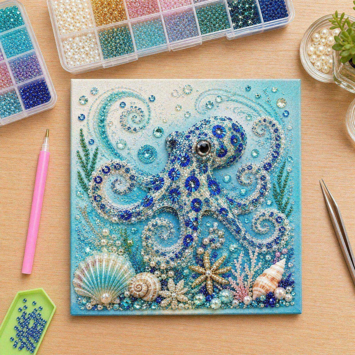 JWZZYD DIY Christmas Pearl Painting Art Kit with Frame, 9.8" Christmas Pearl Beads Art Craft Set, Gemstone Dots Beads for Holiday Christmas Wall Decor, Decoration Gift(Reindeer)