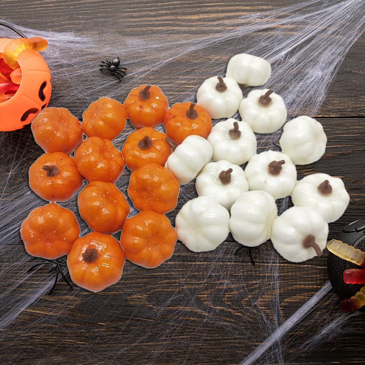 Darzheoy Realistic Mini Pumpkin Decor, Artificial Pumpkin Decor for Autumn Filler, Realistic Pumpkin Decorations for Halloween Thanksgiving Fall Home Decor