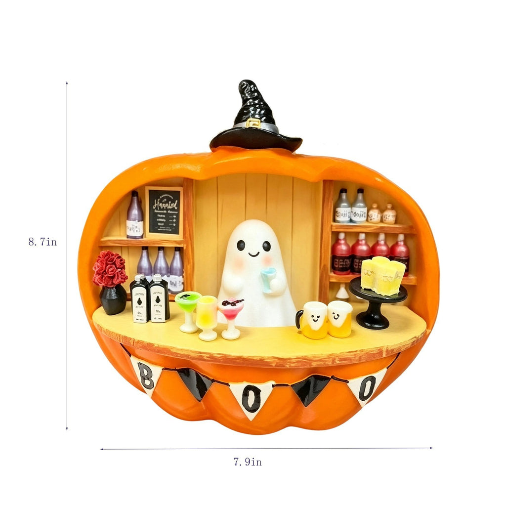 2026 New Halloween Mossy Tree Witch With Crow Light Up 7" Resin Figurine Rave Mantel Shelf Party Decorations