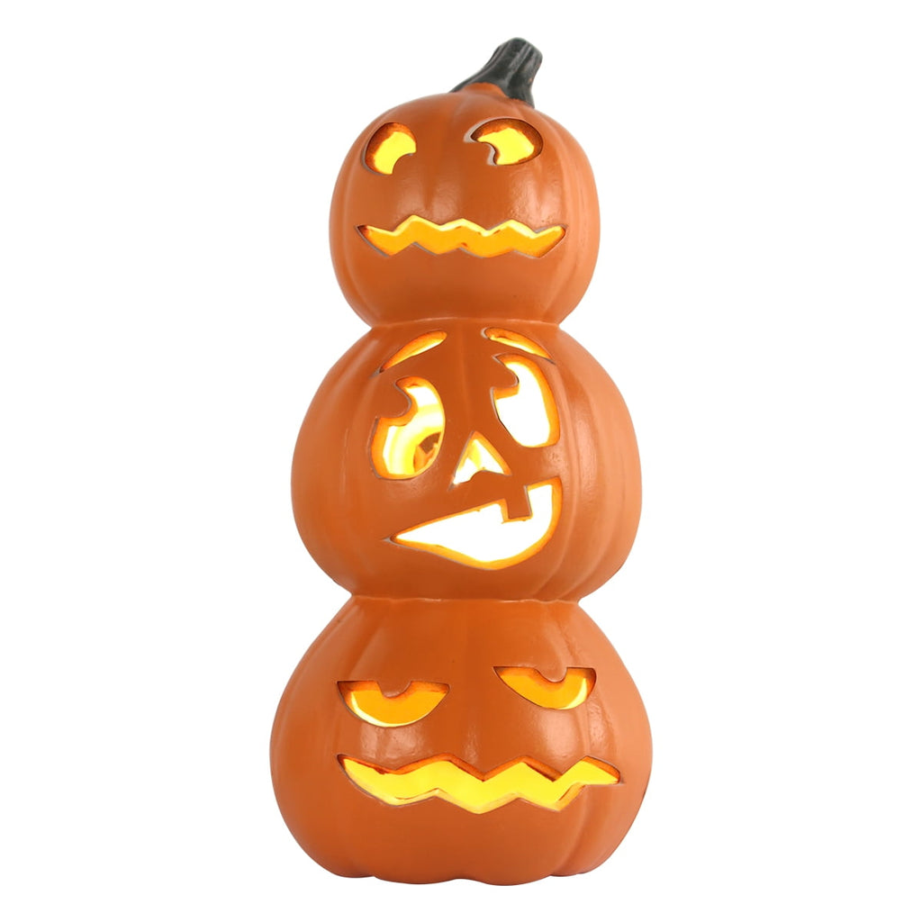 Gamexcel 3 Pack Light Up Jack O Lantern Pumpkins, 10/14/16 in Waterproof LED Halloween Decorations for Indoor Outdoor Porch Yard