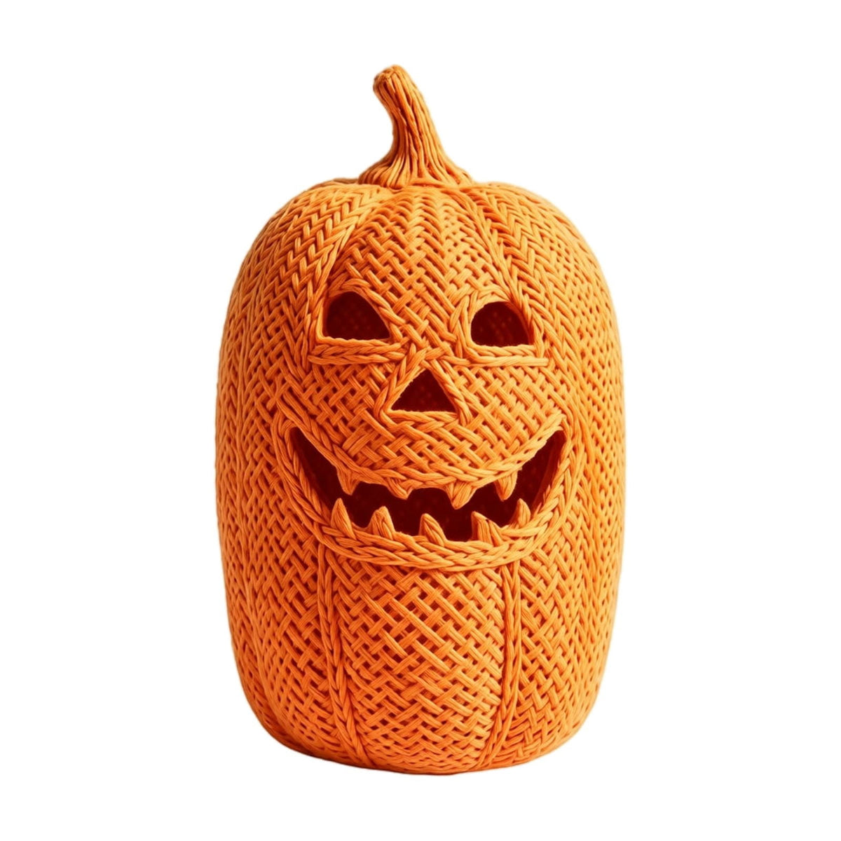 Aximioll Halloween Black Woven Jack-O-Lantern Pumpkin Decor, Hand Woven Rattan Wicker Style Statue, Trick or Treat Candy Bowl Lantern for Porch Entryway Fireplace Mantel Table, Black, 11 Inches
