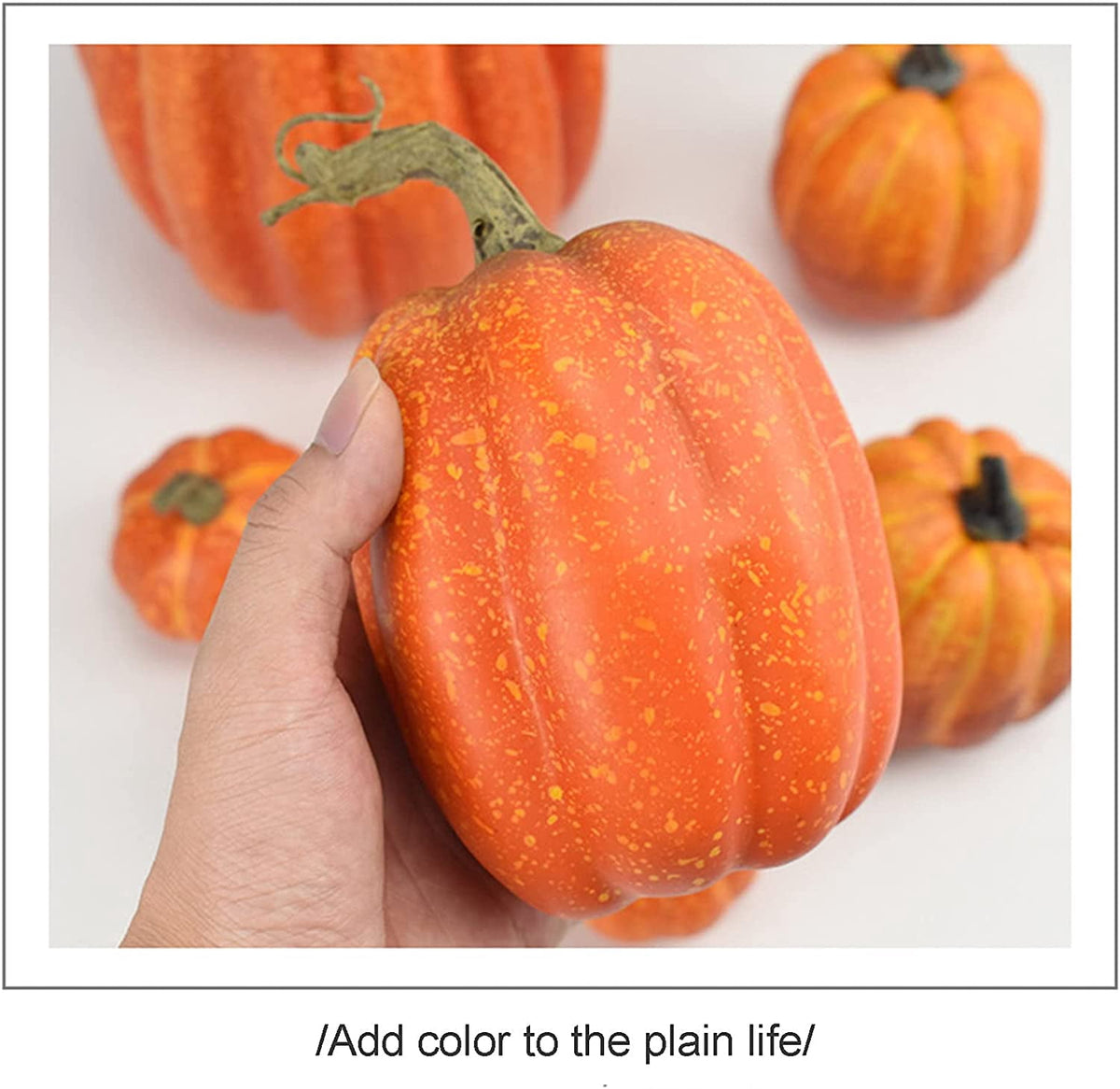 7Pcs Fake Pumpkins Artificial Plastic Pumpkins Decorations Foam Pumpkins for Fall Halloween Home Decor (Blue, One Size)