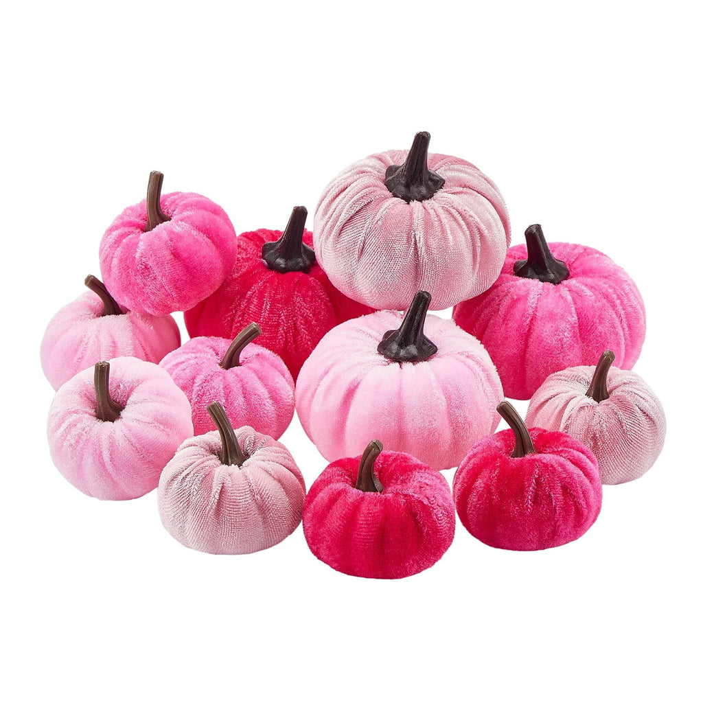 12 Pcs Small Velvet Pumpkins Artificial Pumpkins 2 Sizes for Fall Decor Wedding Thanksgiving Halloween Party Table Centerpiece Farmhouse Decoration, Blue