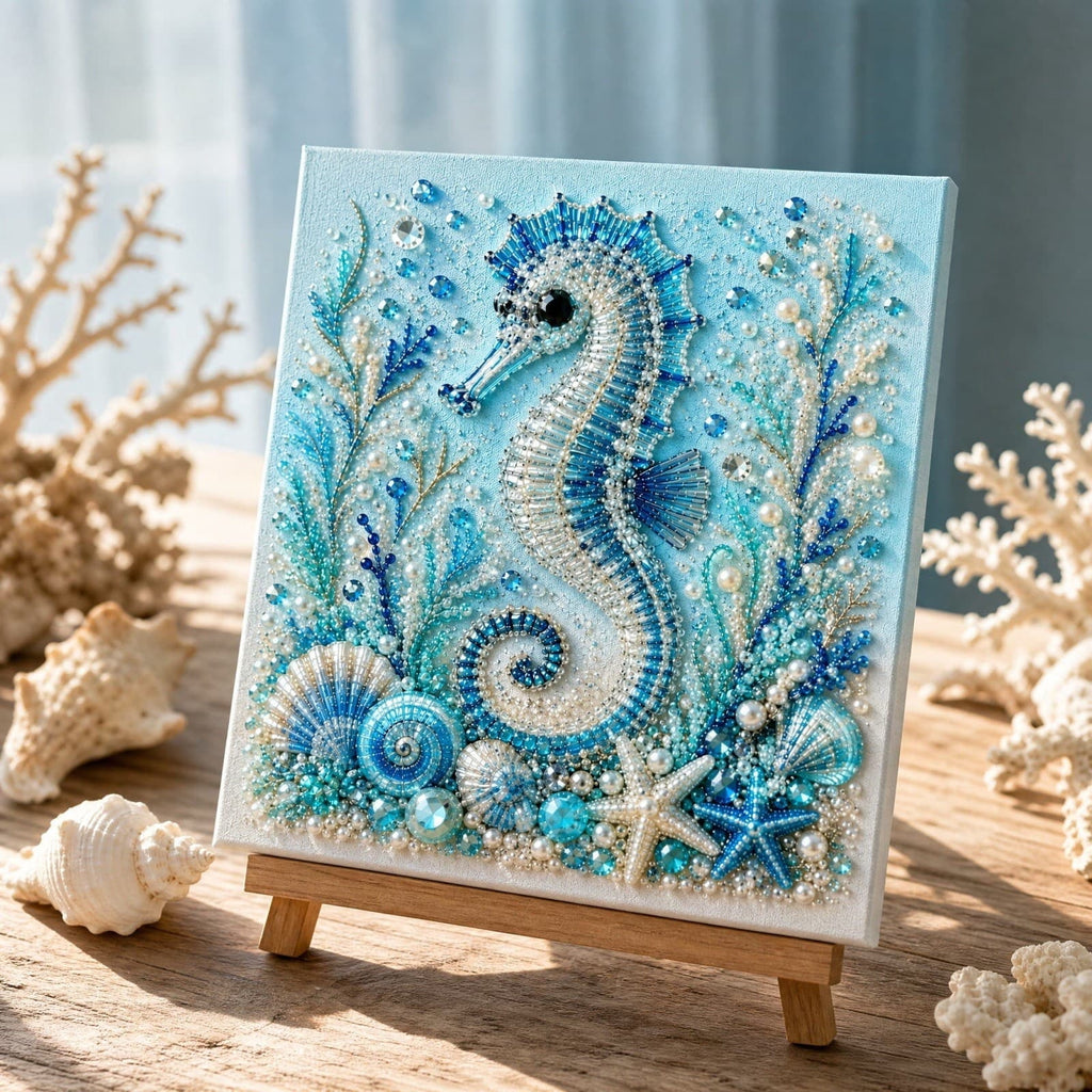 JWZZYD DIY Christmas Pearl Painting Art Kit with Frame, 9.8" Christmas Pearl Beads Art Craft Set, Gemstone Dots Beads for Holiday Christmas Wall Decor, Decoration Gift(Reindeer)