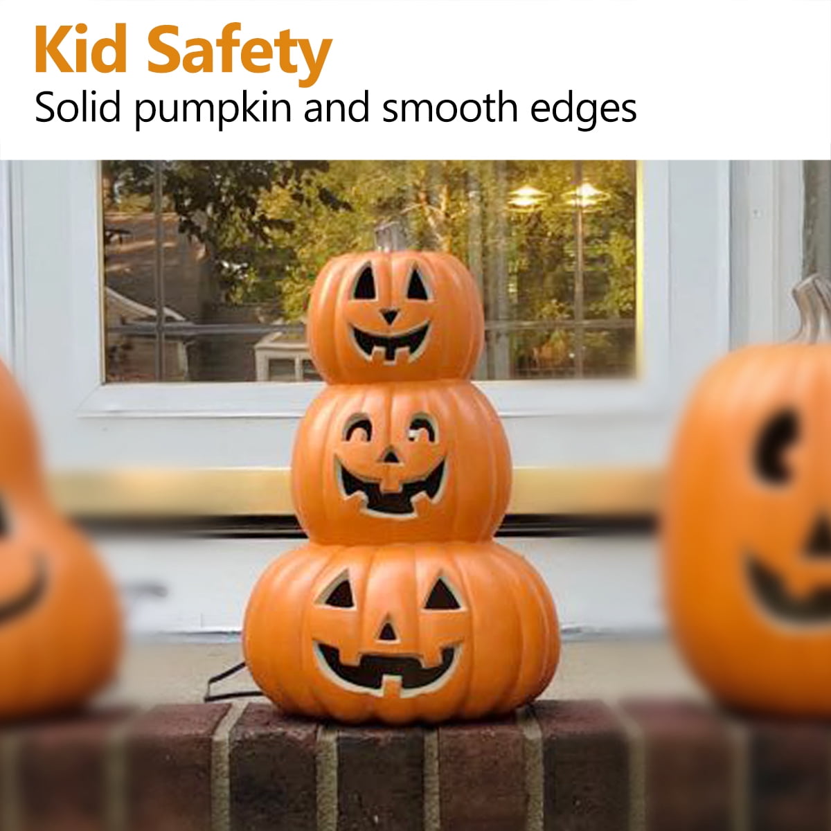 Gamexcel 14in Halloween Pumpkin Jack O Lantern With LED Bulb Indoor/Outdoor Pumpkin Party Decoration