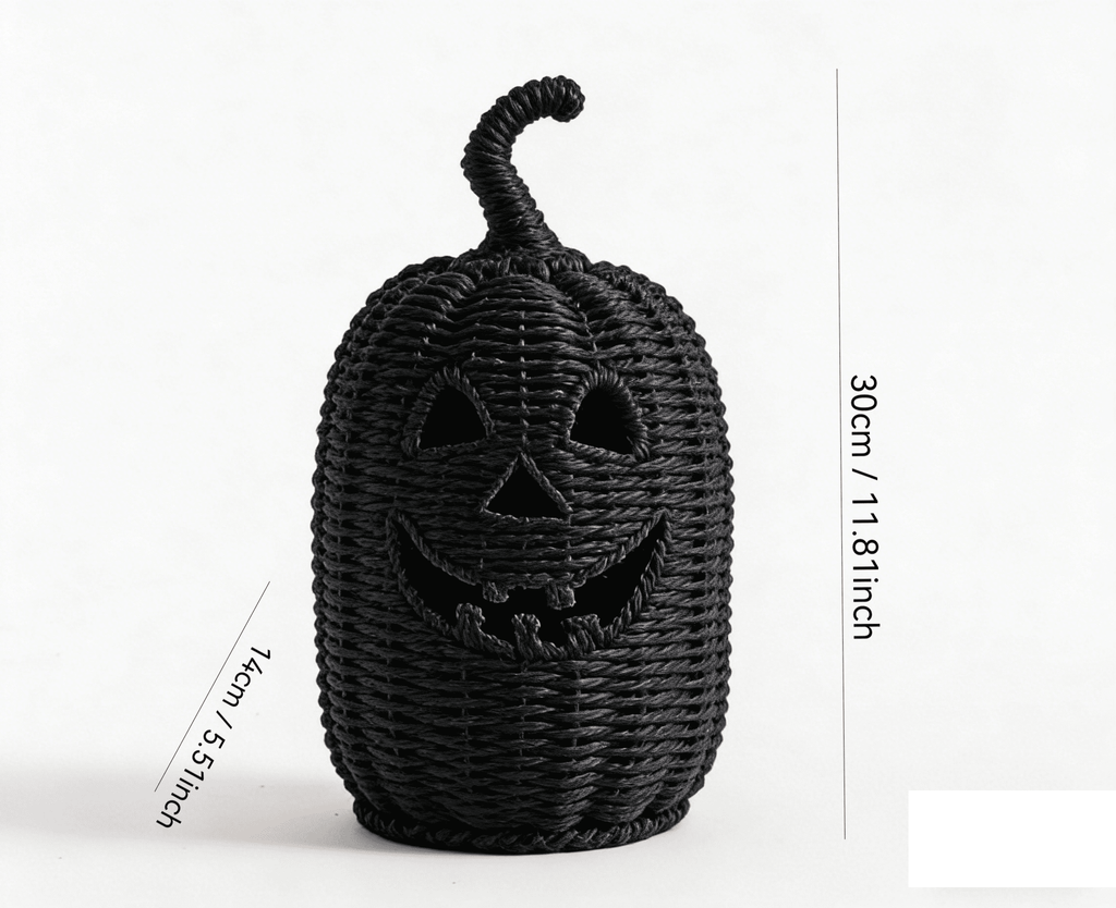 2026 Black Halloween Pumpkin, Halloween Seaweed and Pumpkin Decorations Fall Table Centerpiece for Autumn Fall Holiday Party Home Decor and Festive Fireplace Mantel Display , 11.8 Inch A