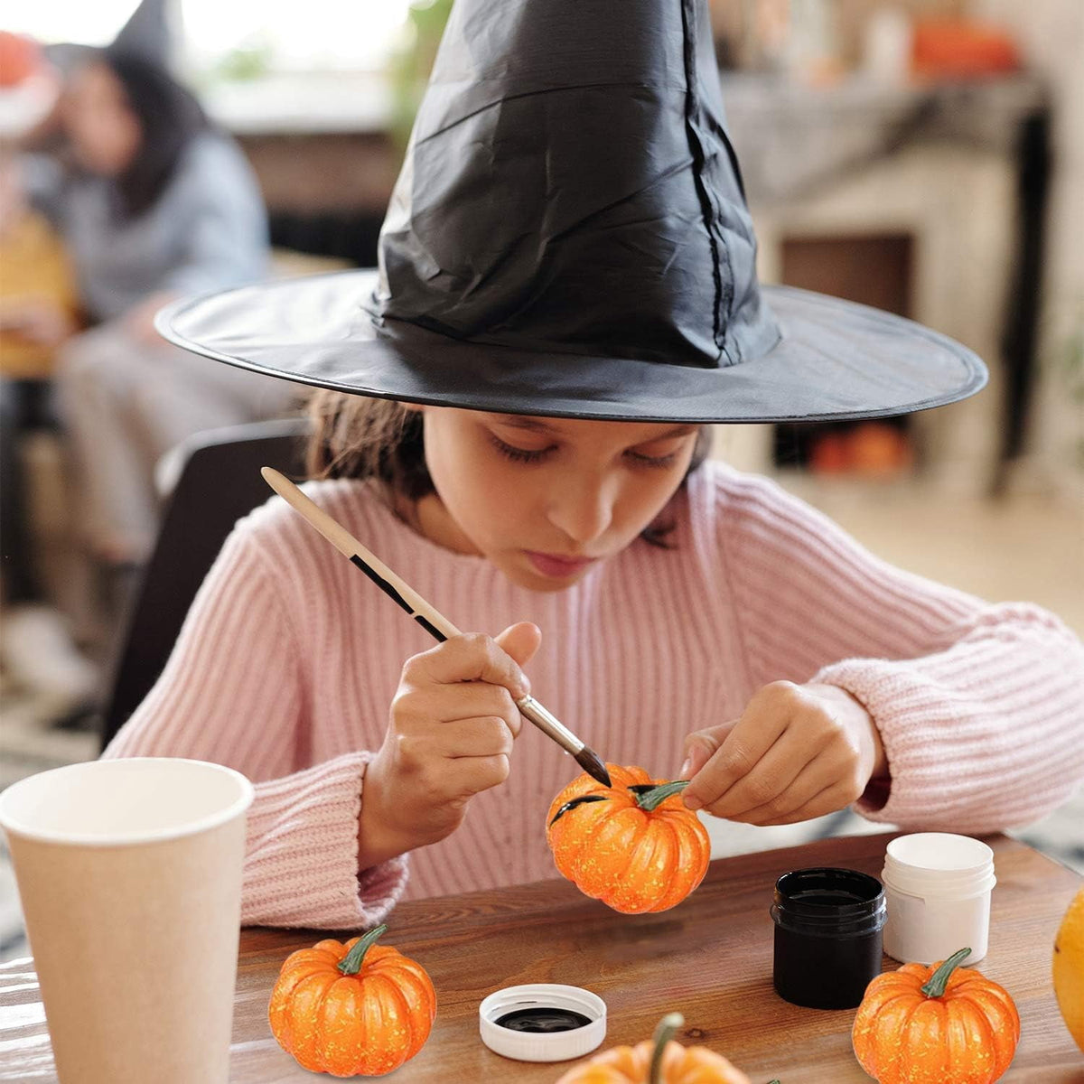 Fall+Decorations,Outdoor Pumpkins for Porch,7pcs Halloween Decorative Pumpkin Model Realistic Looking Simulation Ornament Good For Party Decorations Display(Orange 7pcs/Set 8"-3")