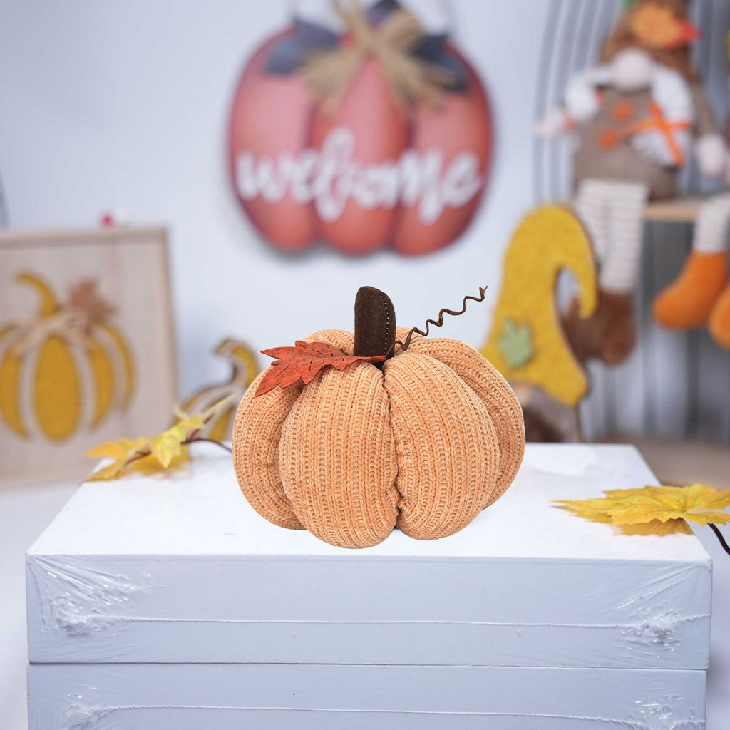 Taotanxi Fall Mini Crochet Pumpkins Seasonal Knit Decorative Pumpkins for Crafts Rustic Decor Farmhouse Decorative Fall Thanksgiving Centerpiece Table Decorations for Mantel Kitchen Gift