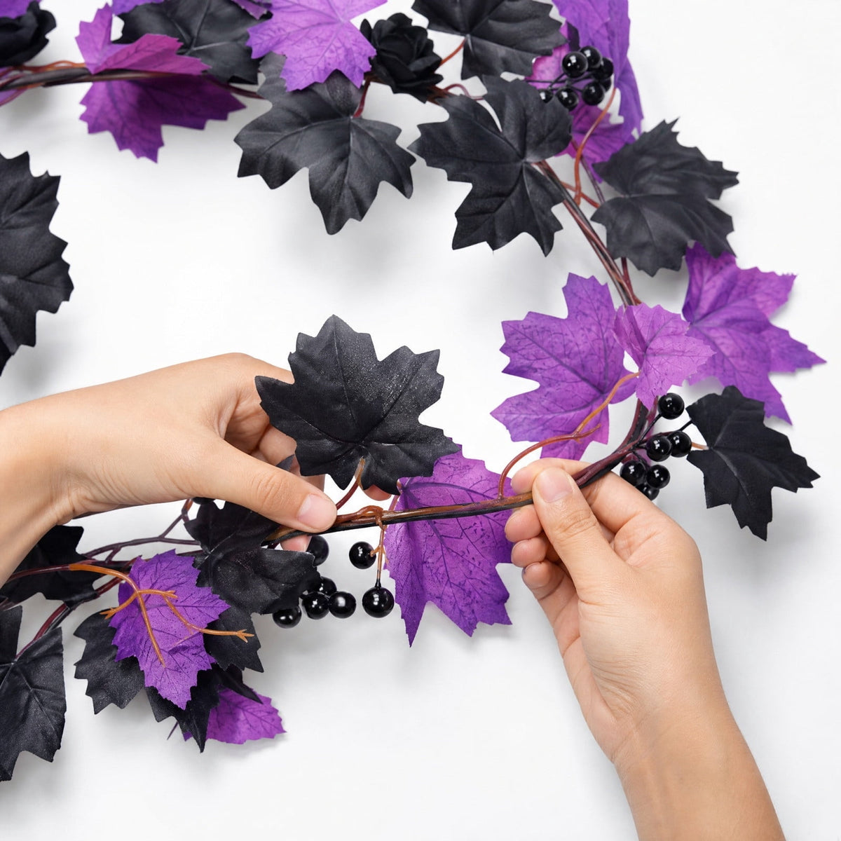 Spring Artificial Flowers Garland, 70 inch Fake Eucalyptus Vine Cherrys Blossoms Hanging Garland Rattan for Mantle Fireplace Wedding Indoor Outdoor Home Decor
