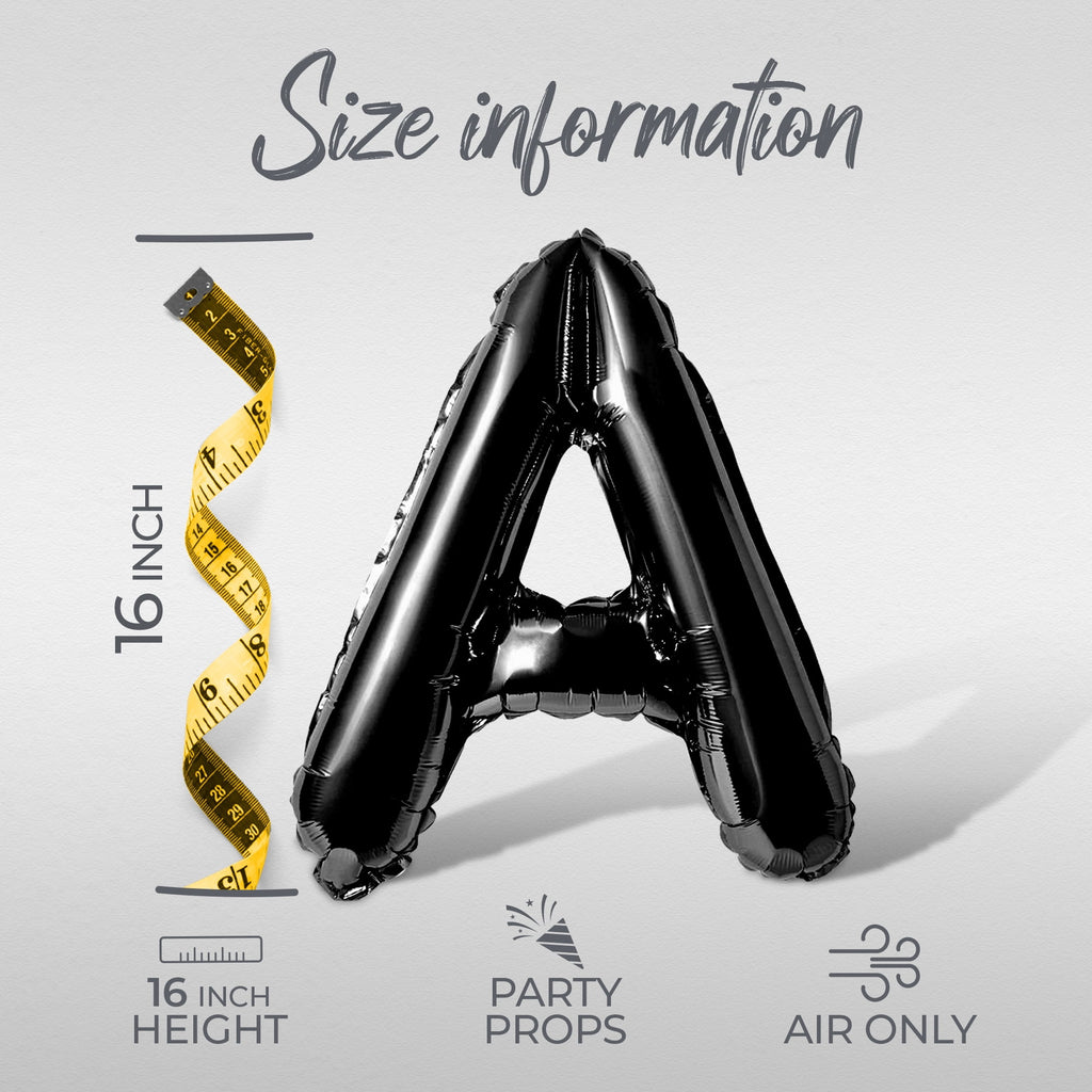 Letter Balloons - HAPPY HALLOWEEN 16" Inch Alphabet Letters Foil Mylar Balloon Halloween Party Banner (Black)