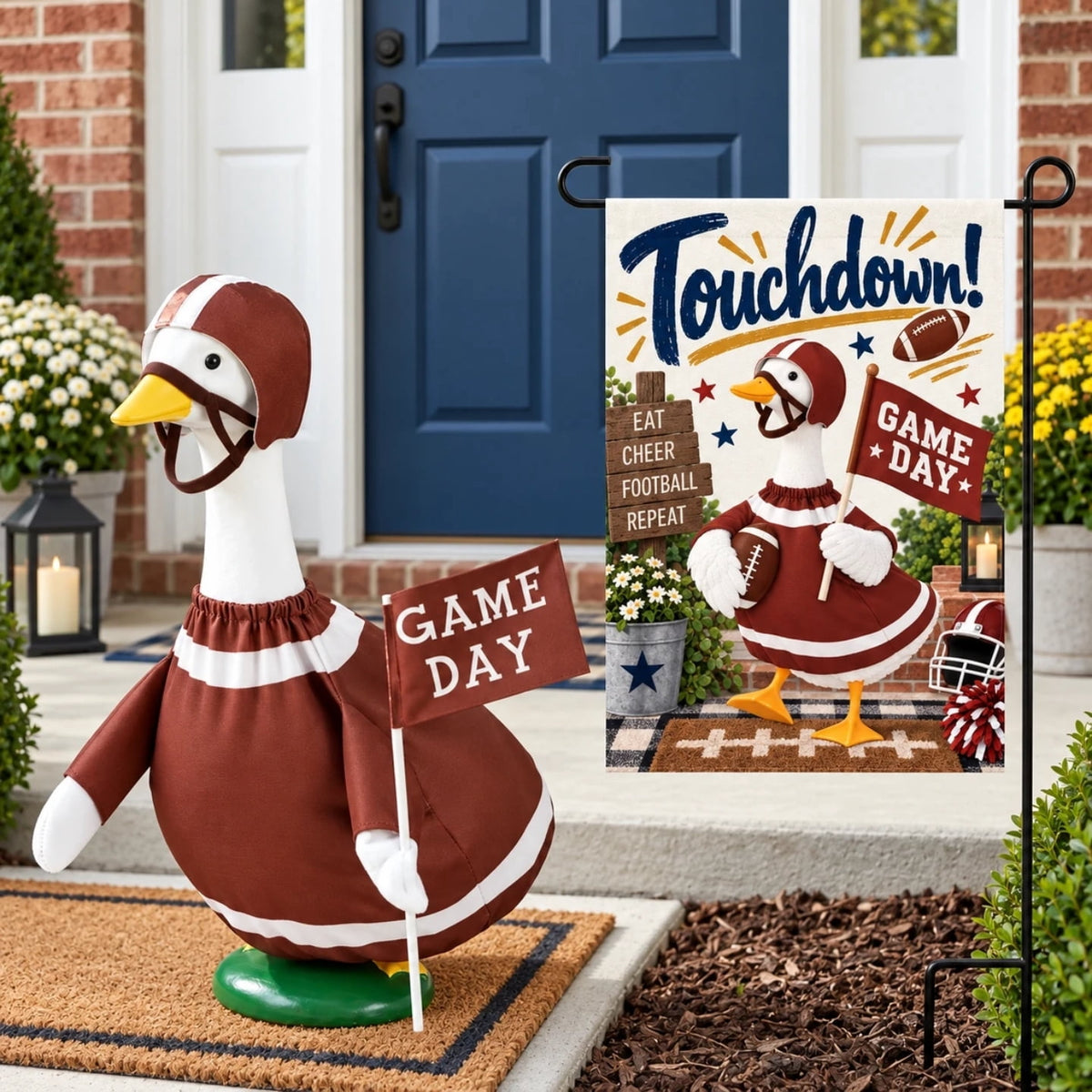 Porch Goose Halloween Outfit for 23 Inch Goose Statue, Witch Hat Dress with Fuzzy Spider Legs, Pumpkin Spiderweb Goose Clothes, Funny Yard Lawn Patio Decor
