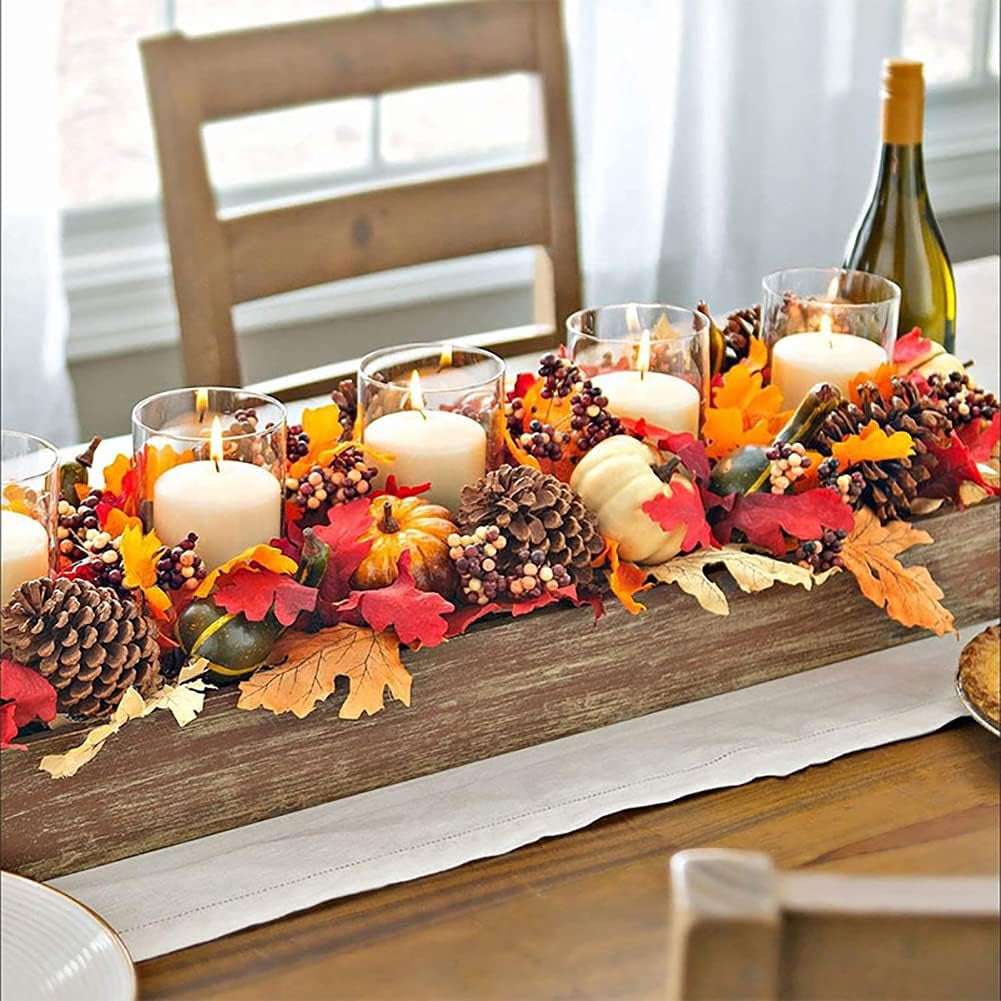 50 Pcs Artificial Pumpkins Decoration Set Mini Autumn Harvest Decoration Fall Pumpkin Table Decoration