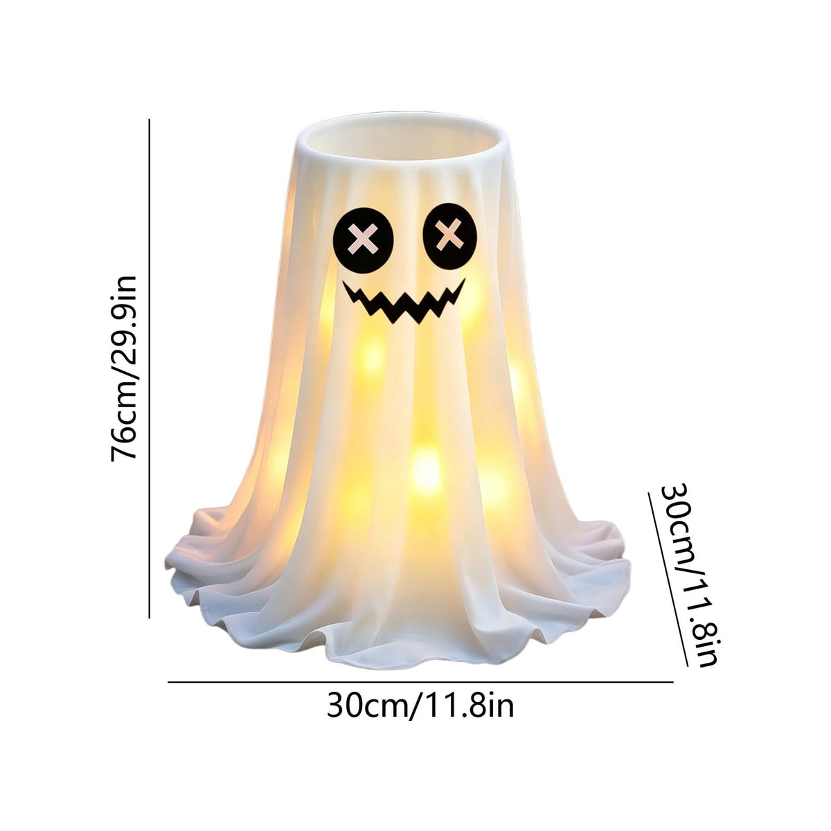 Halloween Ghost Candy Bowl Large Light Up Floor Stand with Remote Control for Halloween Party Treat Display and Trick Or Treat Setup
