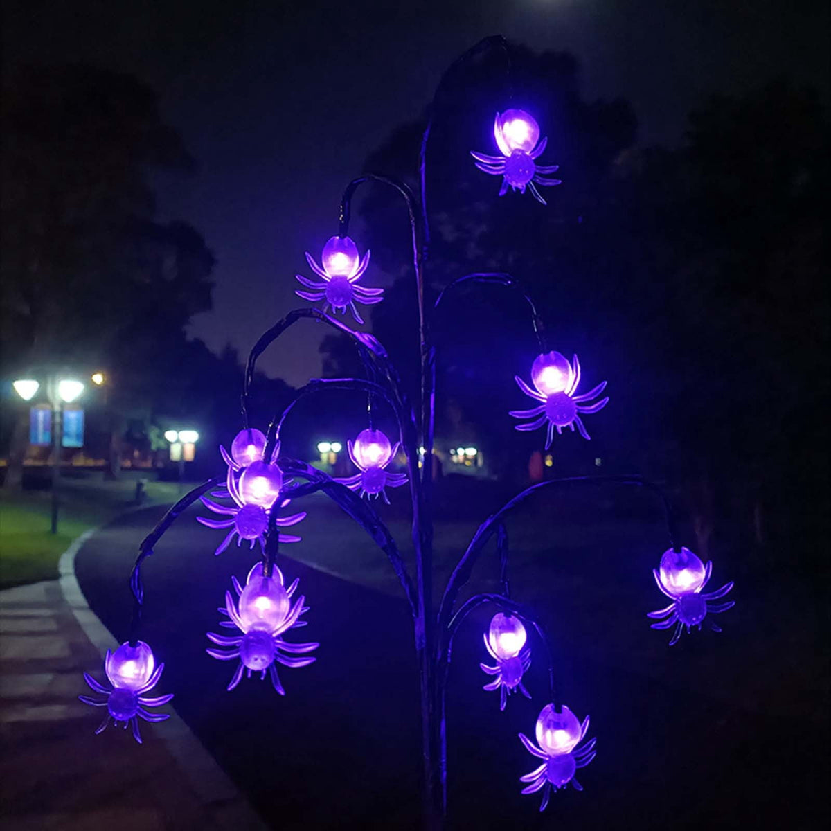 Uandlove Halloween Decorations,Halloween Decoration Tree Lights Solar Powered-Tree Lights Spider