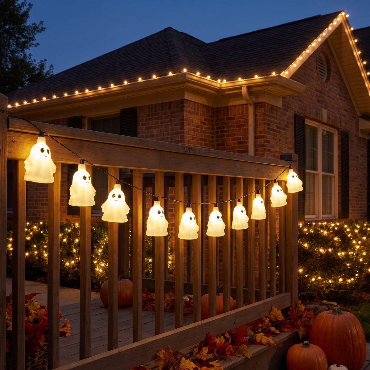Indoor/Outdoor 10-Count LED Pumpkin String Lights, Warm White, 6.5', Halloween by Way To Celebrate