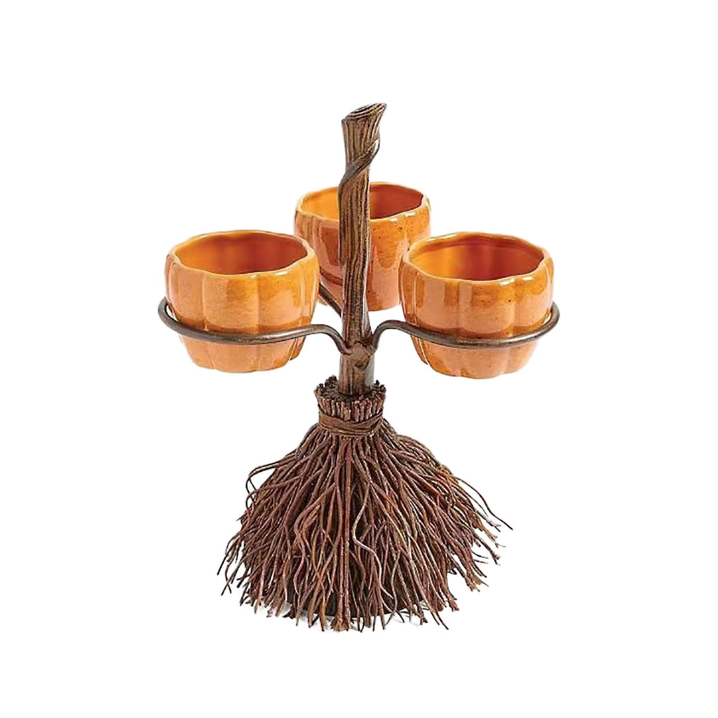 Toycle 3PCS Halloween Candy Bowl Pumpkin Snack Bowl Stand Serving Dishes Food Candy Holder Party Dinnerware for Indoor Home Kitchen Decoration Supplies