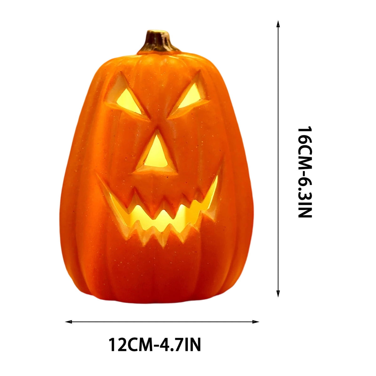 Halloween Lighted Pumpkin Decoration, Glowing Jack o Lanterns, Large LED Pumpkin Lamp with Warm Glow, Outdoor Yard Porch Halloween Decor, Holiday Display Ornament for Home Party