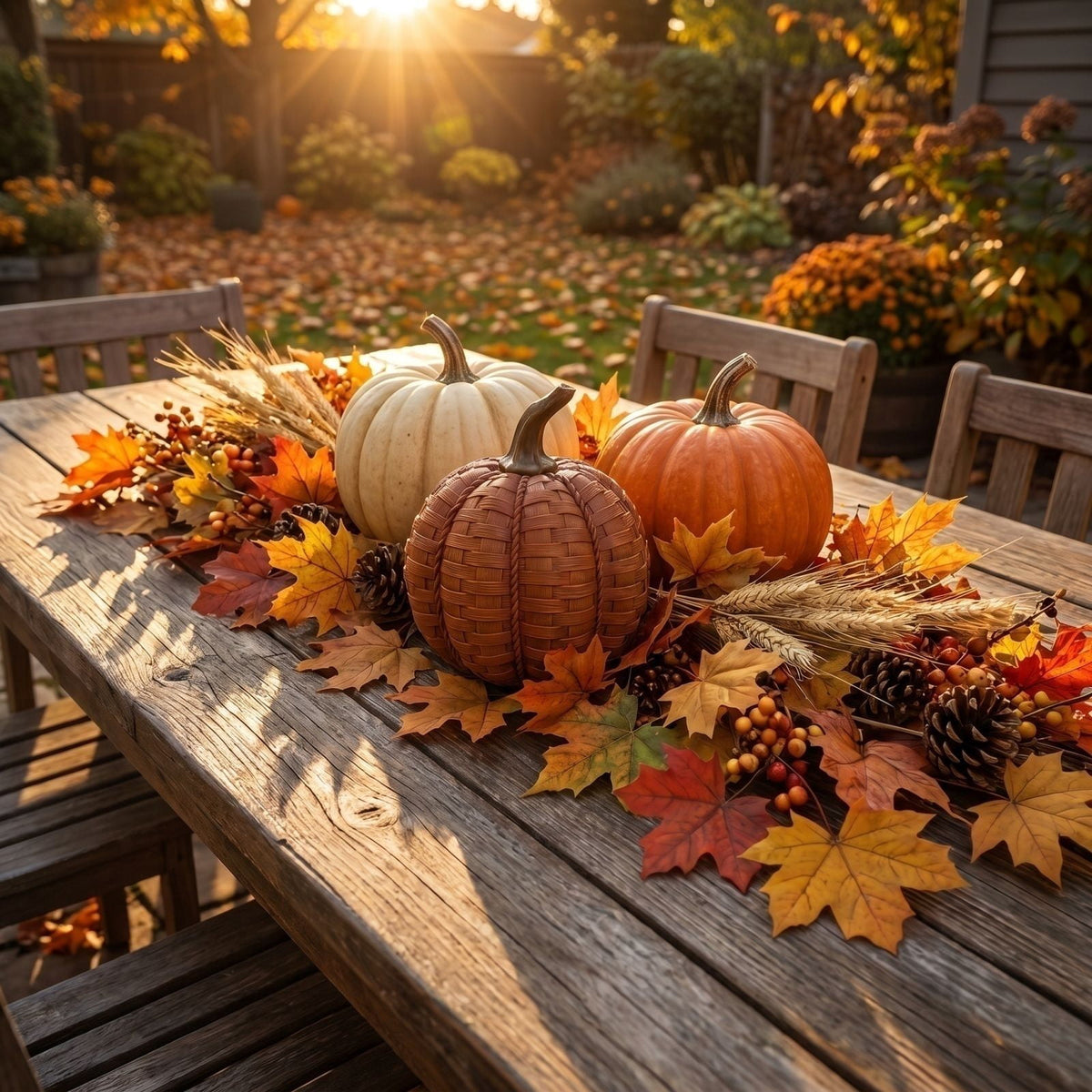 Halloween Resin Faux Pumpkin Decor – 11cm Tall Simulated Woven Pattern Pumpkin Ornament – Halloween Party Decorations for Yard Garden Holiday Layout