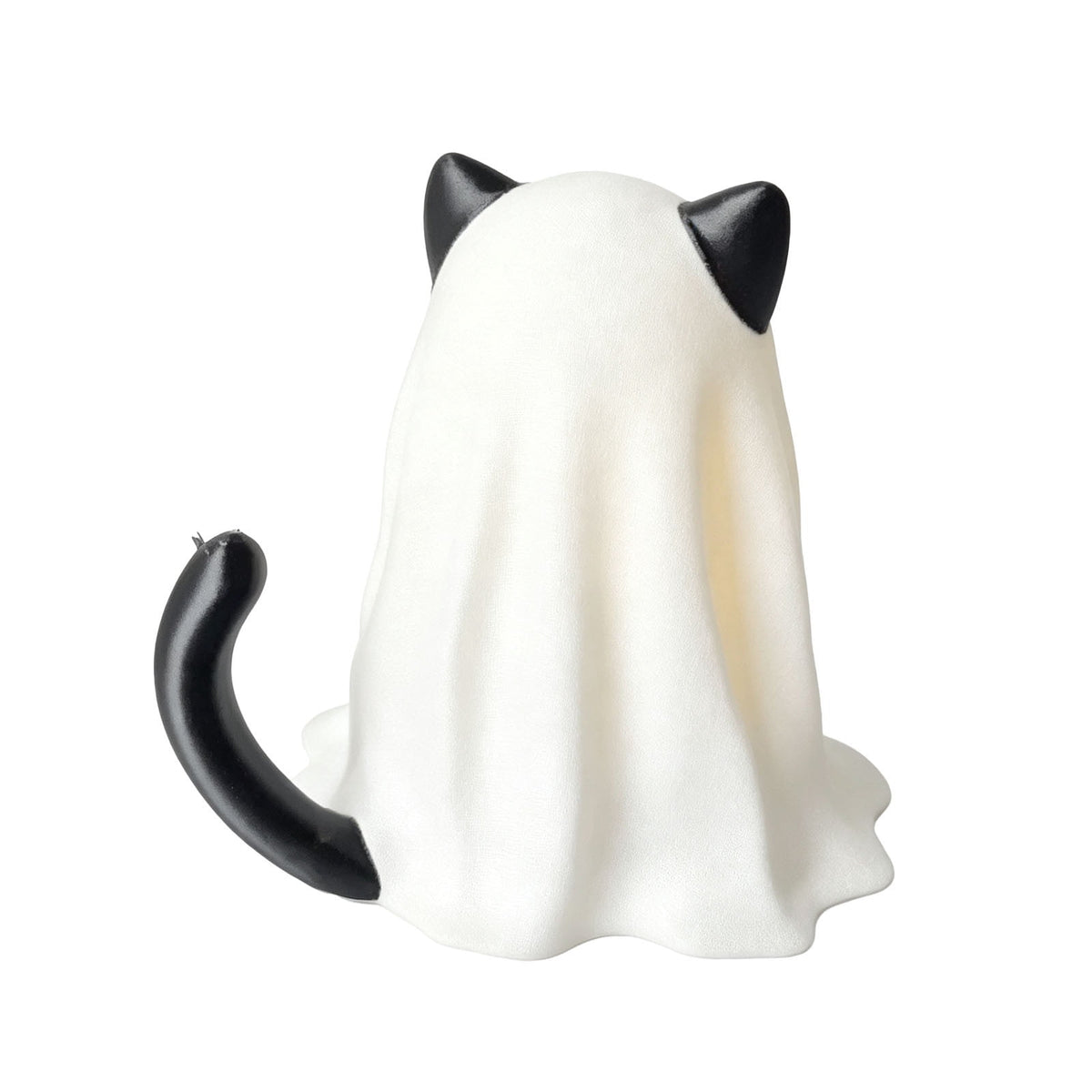 Halloween Ghost Figurine, Resin Lighted Ghost Ornament with Pumpkin Lantern & Beverage Cup, Tabletop Halloween Indoor Decor