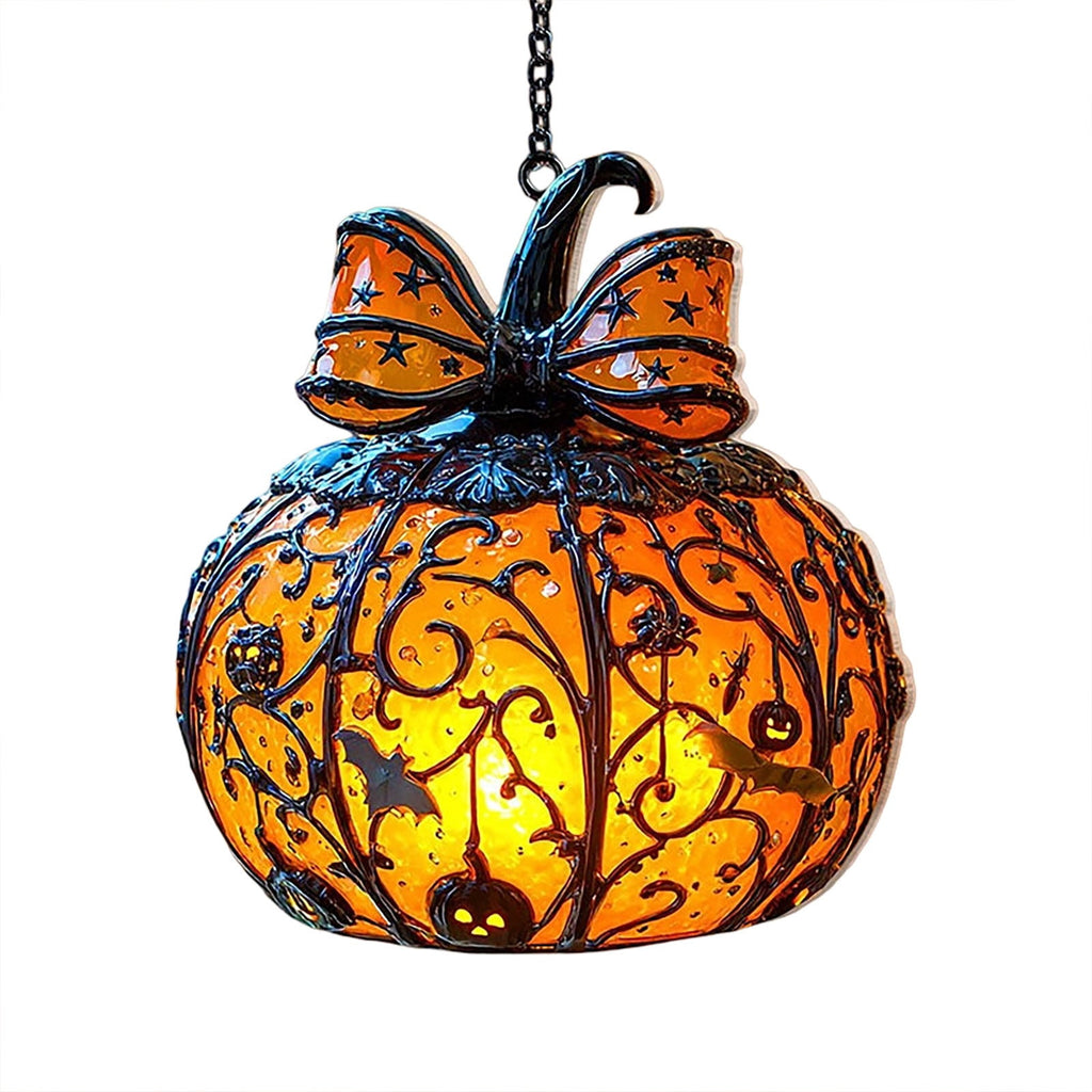Acrylic Halloween Pumpkin Pendant Hanging Ornament - Spooky Fall Home Decor for Porch Wall Door Indoor Outdoor