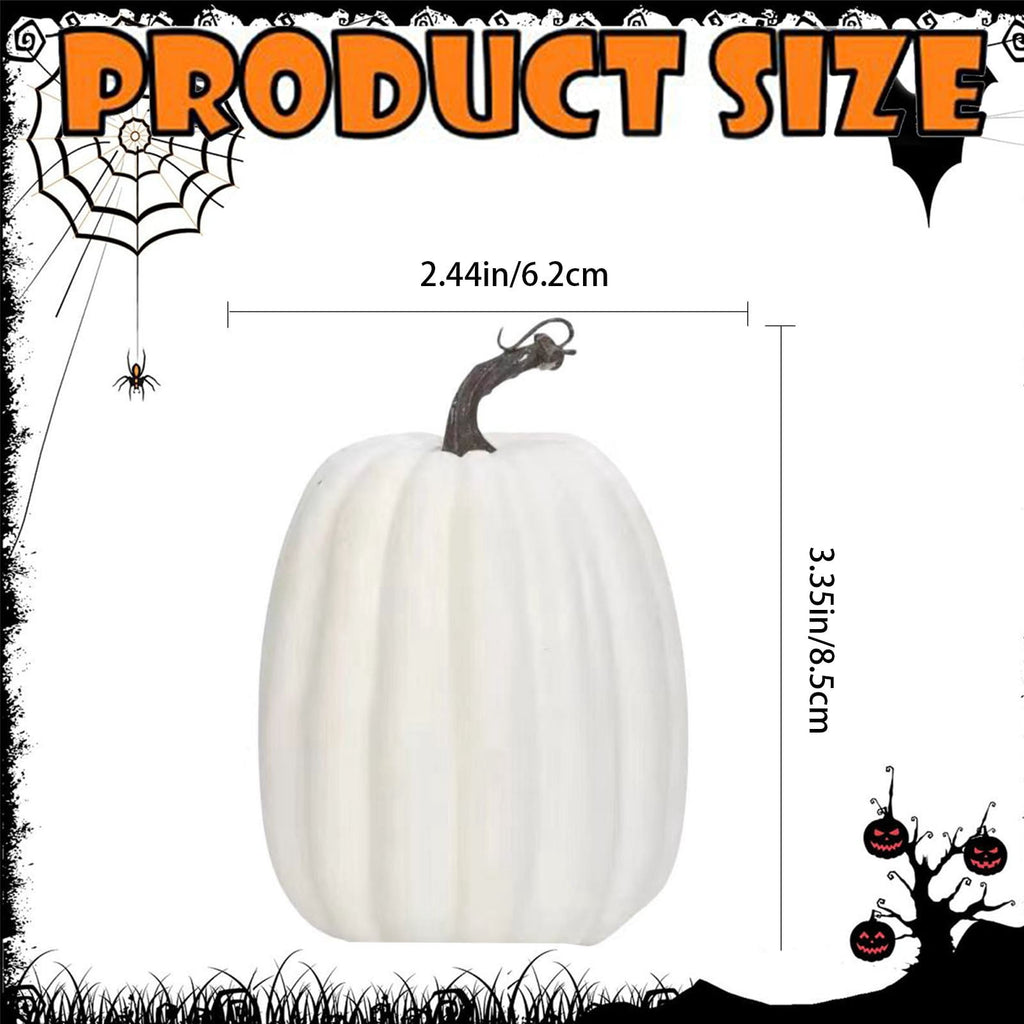 8.5 Inch Large White Pumpkins for Decorating - 1PCS Big Foam Decorative Pumpkin for Fall Decoration, Paintable Artificial Pumpkins Perfect for Halloween Thanksgiving Decor (Gold Handle)