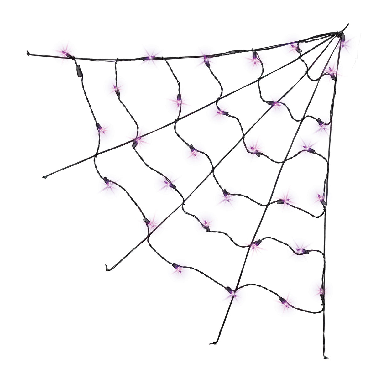 Indoor/Outdoor 30-Count LED Corner Web Lights, Purple, 30" x 30", Halloween by Way To Celebrate