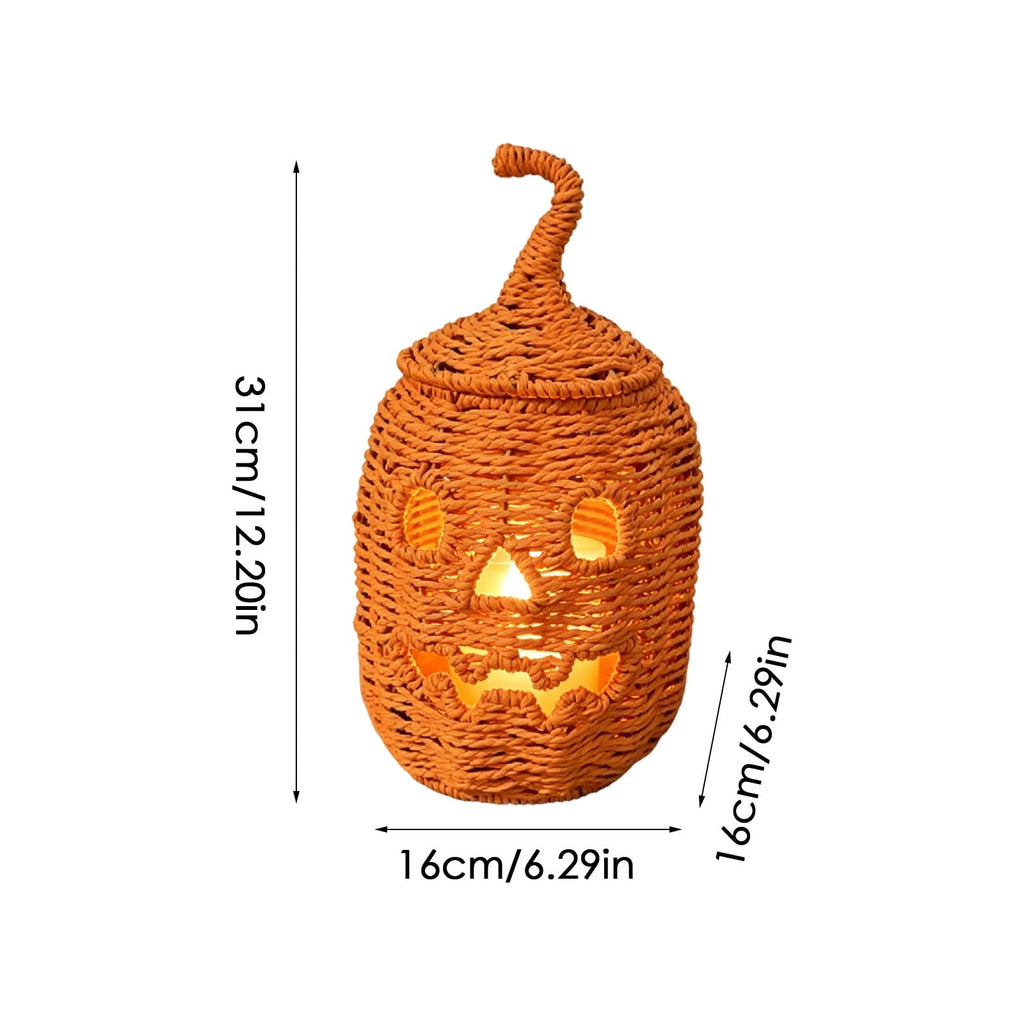 Guvpev 12" Handcrafted Woven Ghost - White Faux Rattan & Metal Ghost Figurine, Halloween Spooky Table Centerpiece & Fall Porch Decor for Indoor Outdoor