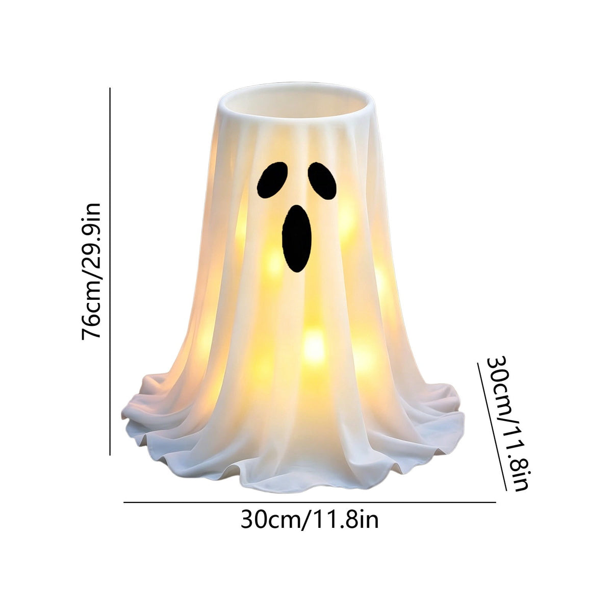 Halloween Ghost Candy Bowl Large Light Up Floor Stand with Remote Control for Halloween Party Treat Display and Trick Or Treat Setup