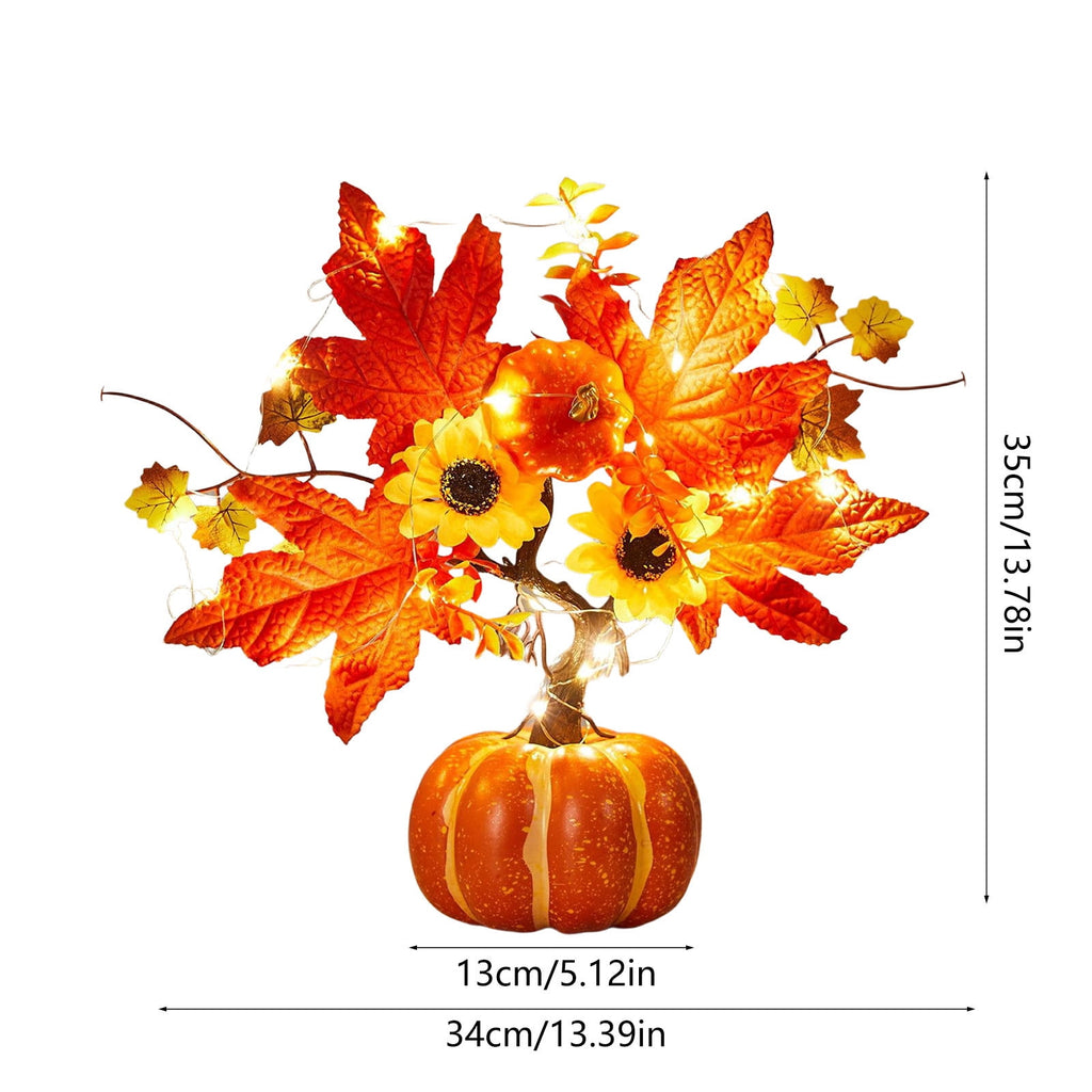 YSGFHGJW Halloween Thanksgiving Artificial Pumpkin Tree Decoration, Light Up with LED Lights, Fall Decor for Dining Table Living Room Porch